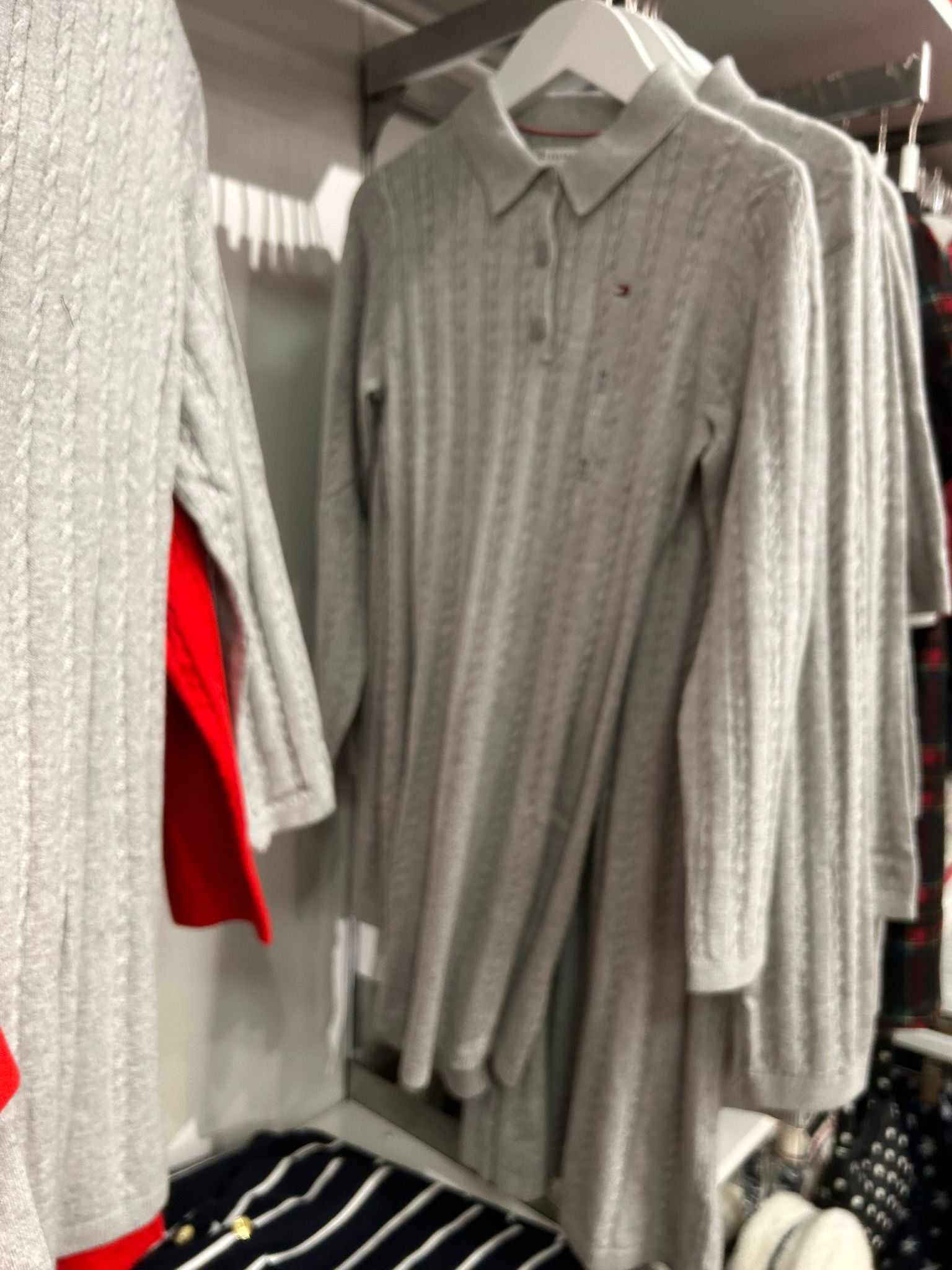 TOMMY Girls Kids' Polo Sweater Dress Heather Grey