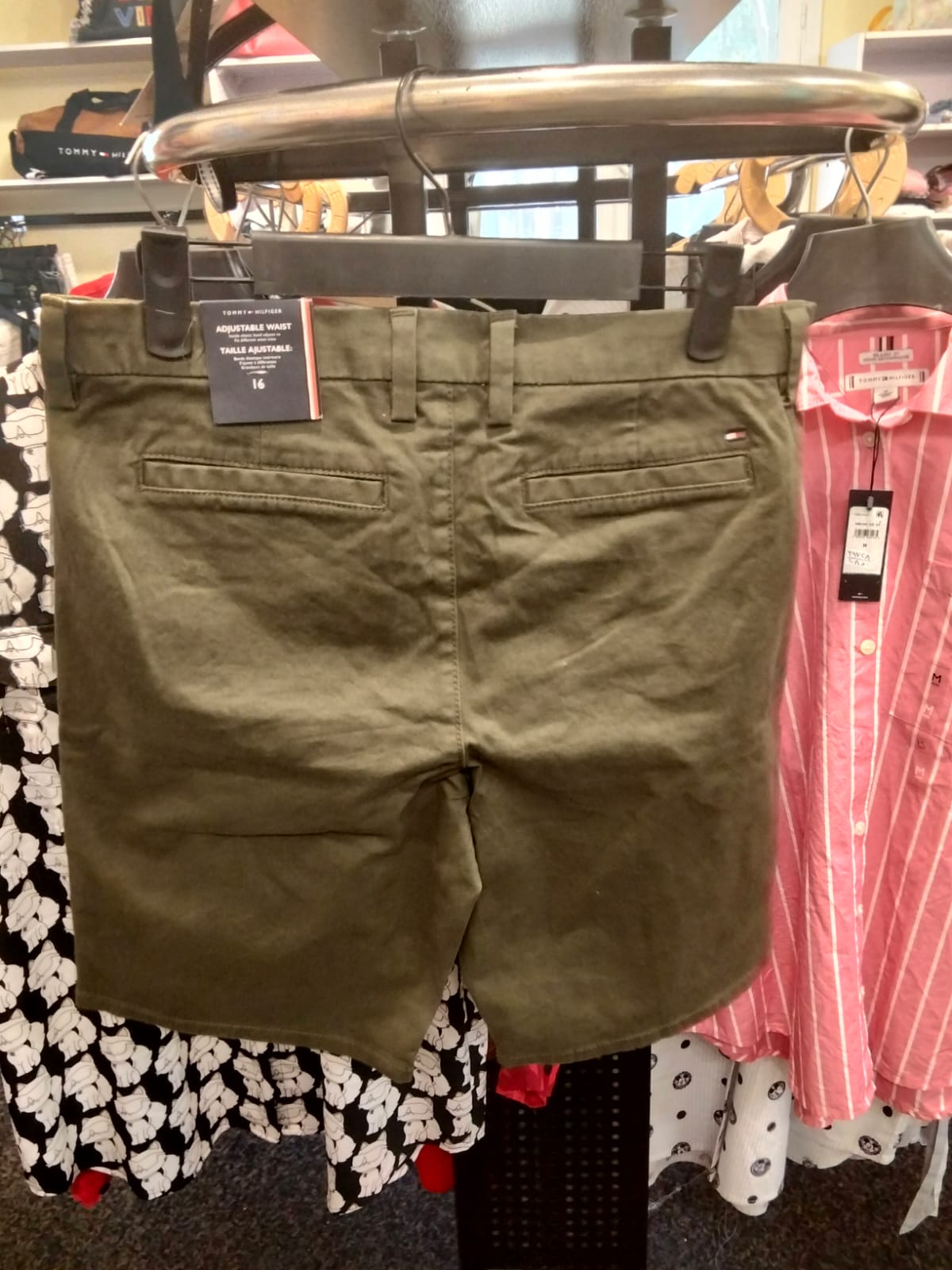 Tommy Hilfiger Shorts Boys Olive Green Stretch Preppy Classic