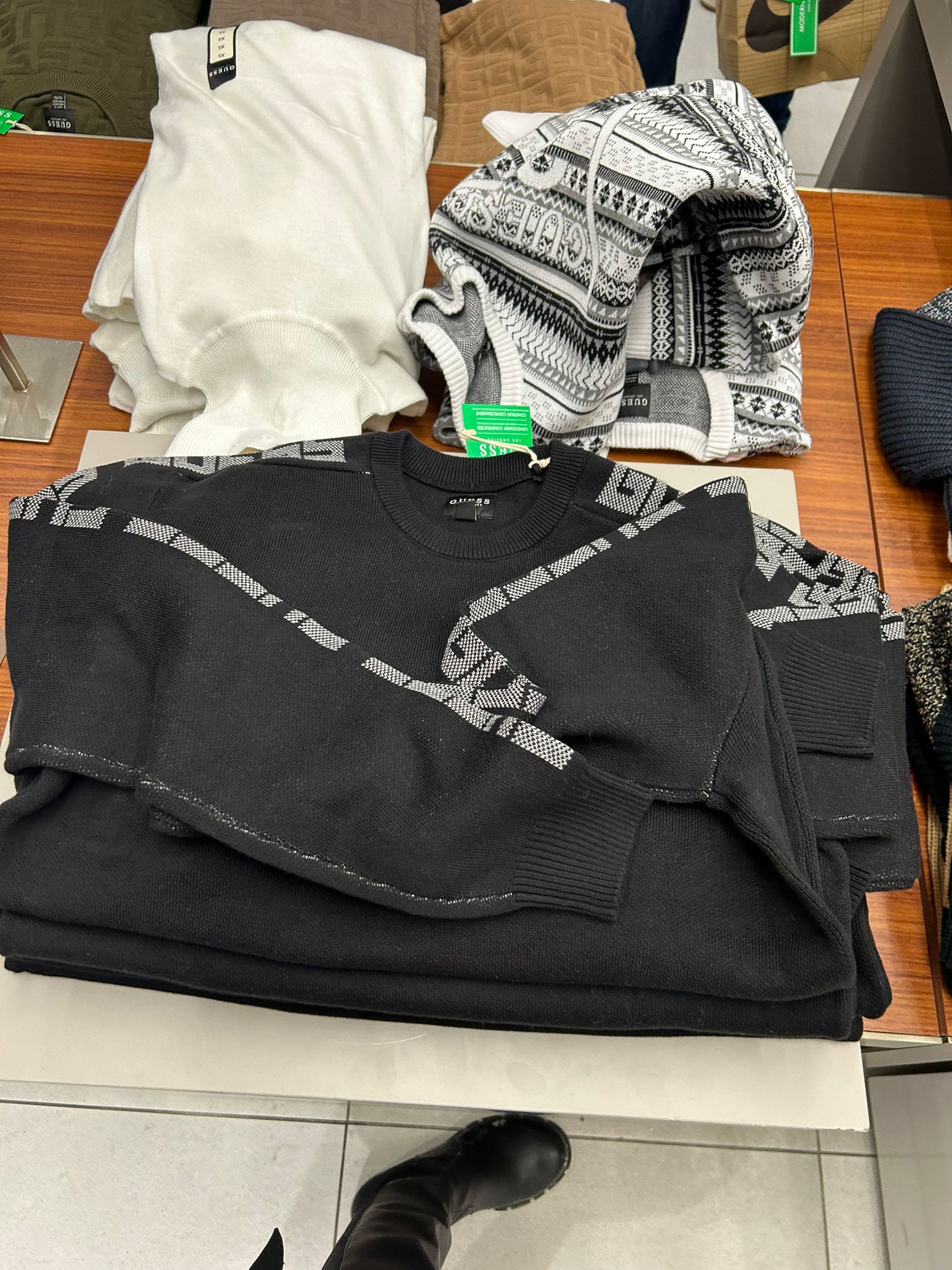 Guess MENS' Eco Mattys Crewneck Sweater Black