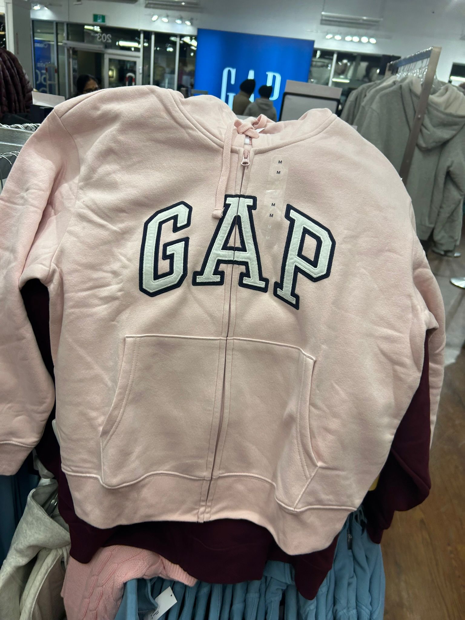 Womens' Relaxed Gap Logo Zip Hoodie Misty Pink Rose