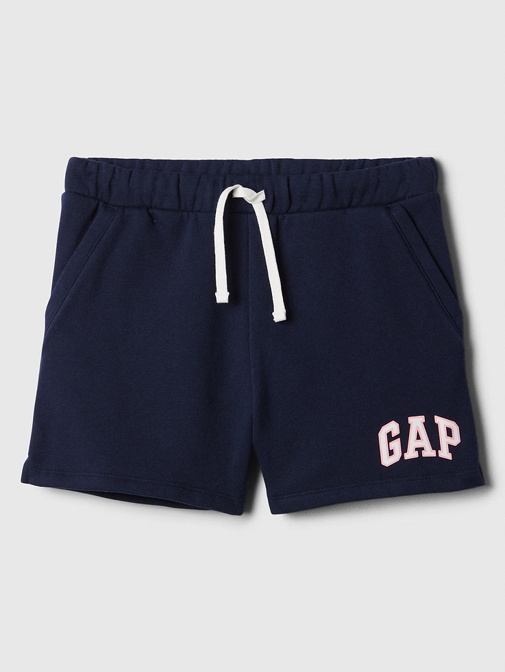 Girls' Relaxed Gap Logo Pull-On Shorts-Tapestry Navy Logo