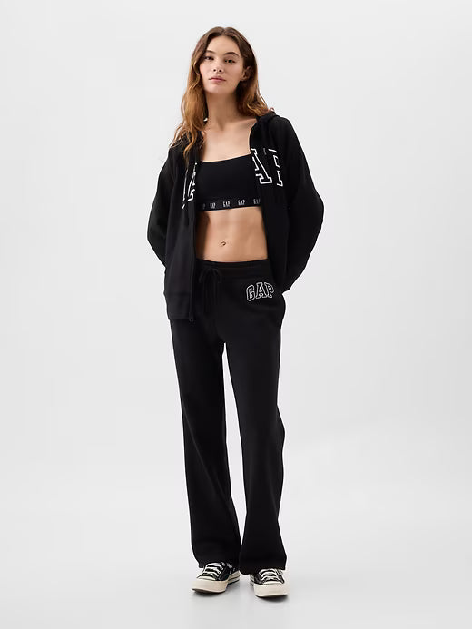 Womens' Gap Logo Straight Sweatpants BLACK