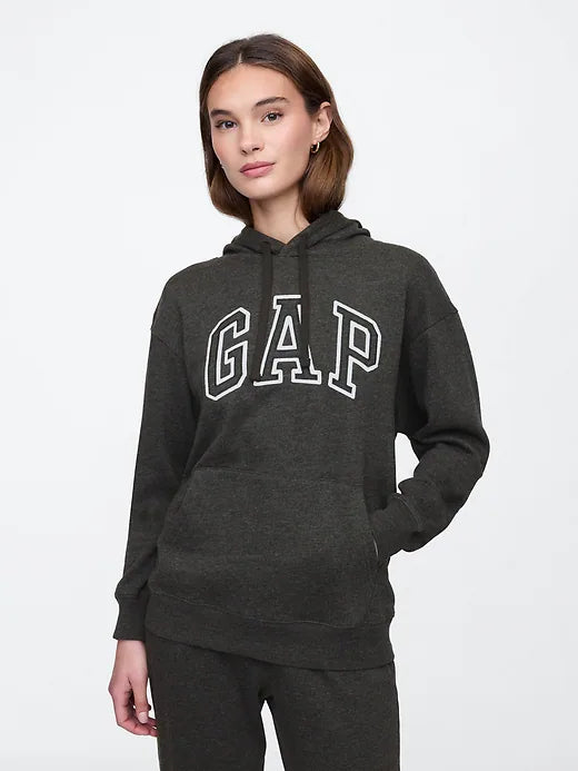 Womens' Gap Logo Hoodie Charcoal Heather Gray