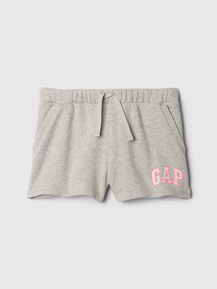 Girls' Relaxed Gap Logo Pull-On Shorts-Gray And White Marl