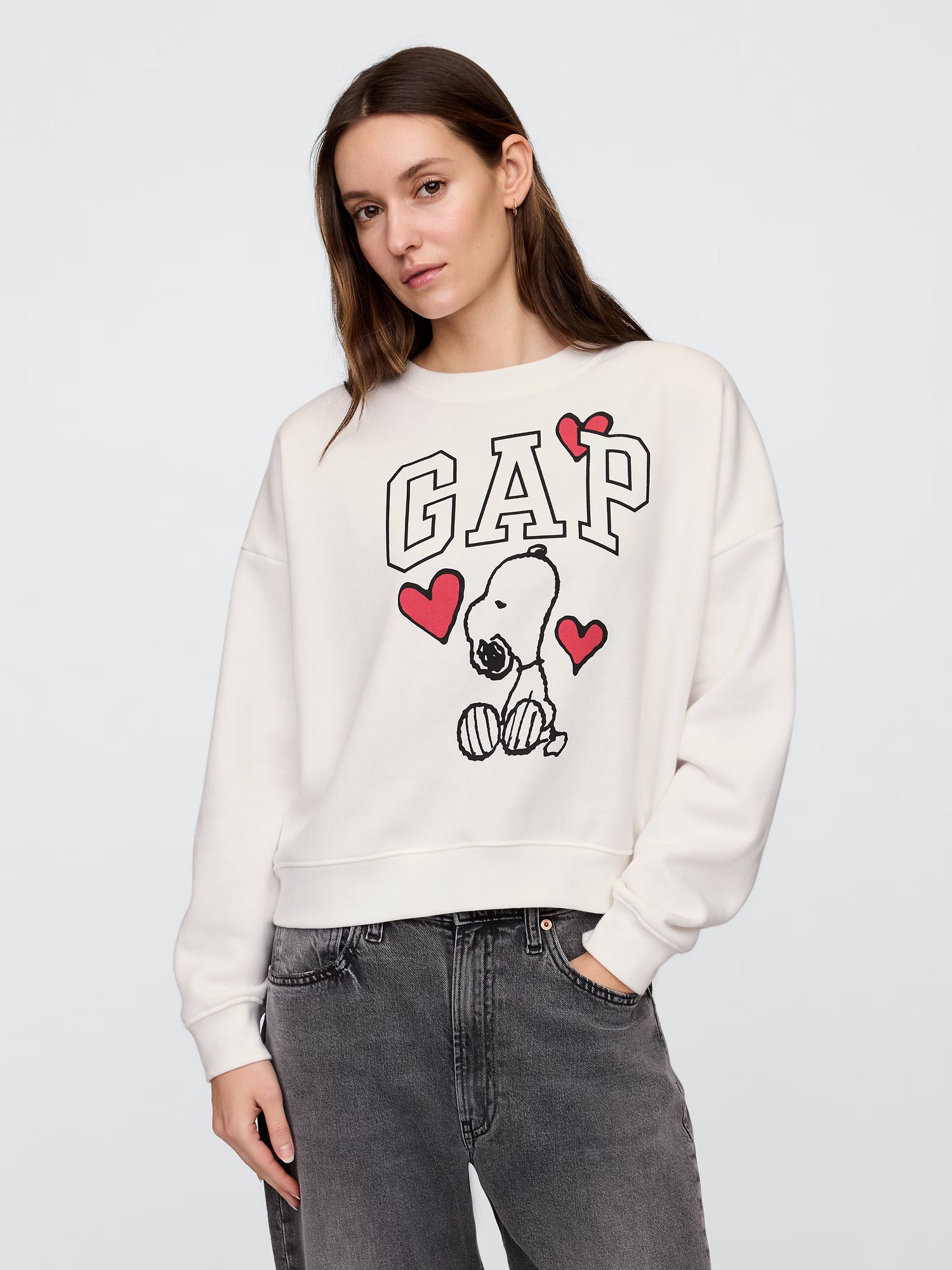 Women Peanuts Relaxed Gap Logo Sweatshirt