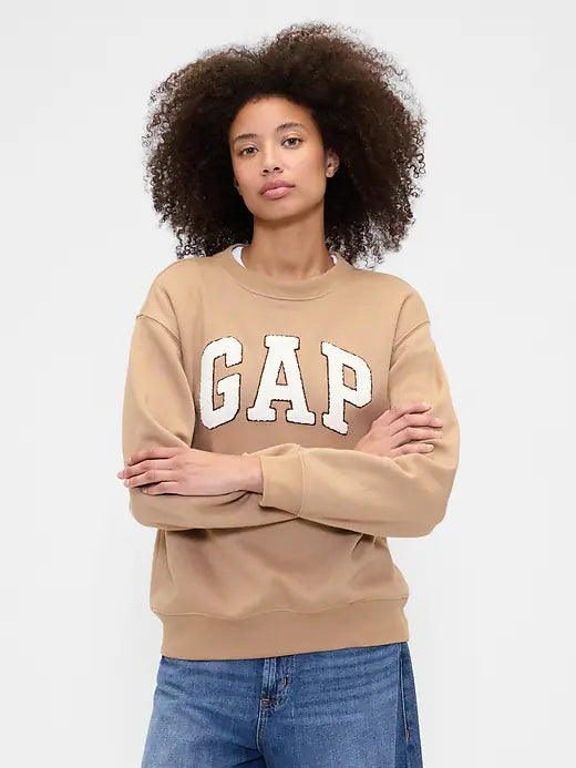 Womens' Gap Logo Sweatshirt Camel Hair Brown