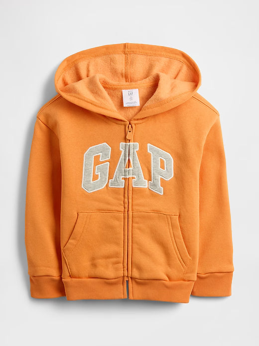 BabyBOY Relaxed Logo Zip Hoodie Flurry Orange Ochre