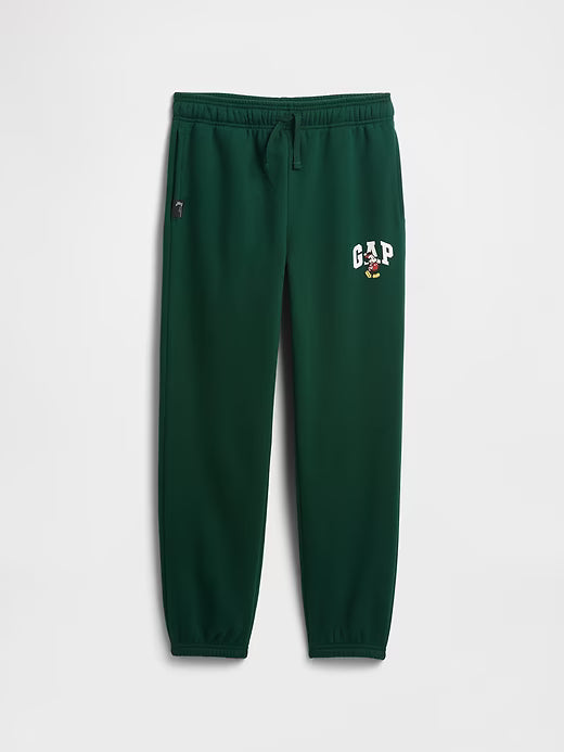 GapKids × Disney Mickey Mouse Relaxed Logo Joggers Disney Family Evergreen Santa