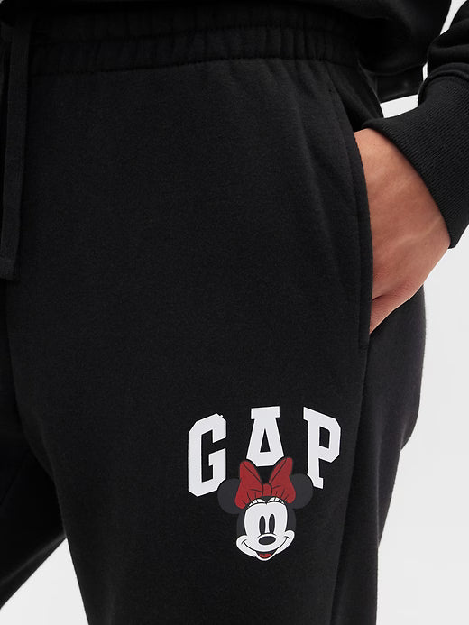 Womens' Gap × Disney Minnie Mouse Logo Joggers Disney Family Black