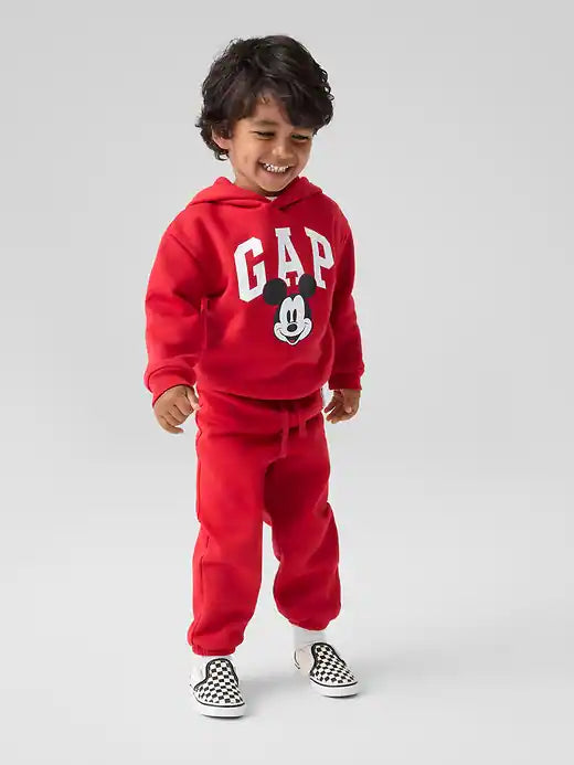 BabyBOY Gap × Disney Mickey Mouse Relaxed Logo Hoodie Modern Red