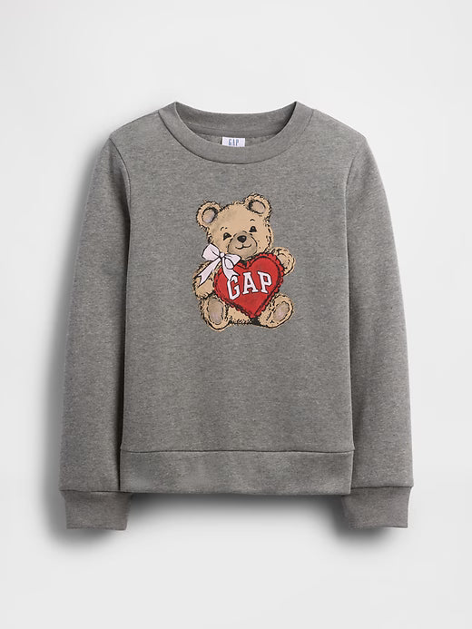 Girls Gap Graphic Sweatshirt Bear Print