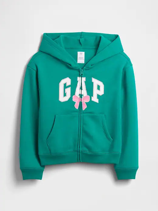 Girls Gap Purple Relaxed Gap Logo Zip Hoodie Jade Fountain