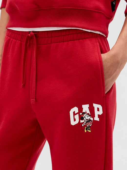Womens' Gap × Disney Minnie Mouse Logo Joggers Disney Family RED