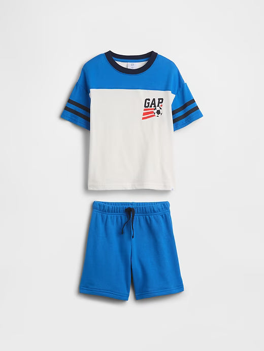 babyGap Two-Piece Sport Outfit Set-Radiant Blue Soccer Logo