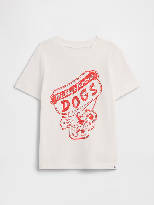babyGap × Disney Mickey Mouse Graphic T-Shirt-New Off White Hotdogs