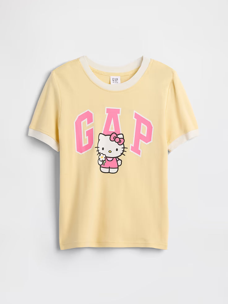 GapKids Girls' Hello Kitty Ringer Logo T-Shirt-Hello Kitty Yellow