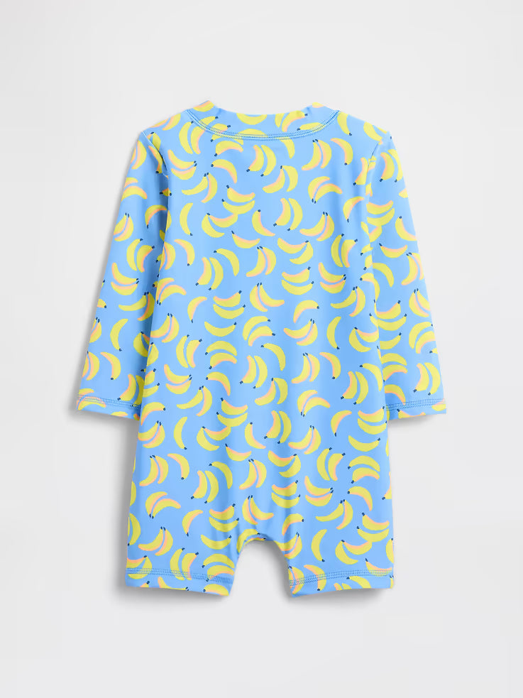 Gap Baby Boy's One-Piece Rash Guard- Banana Blue Yellow