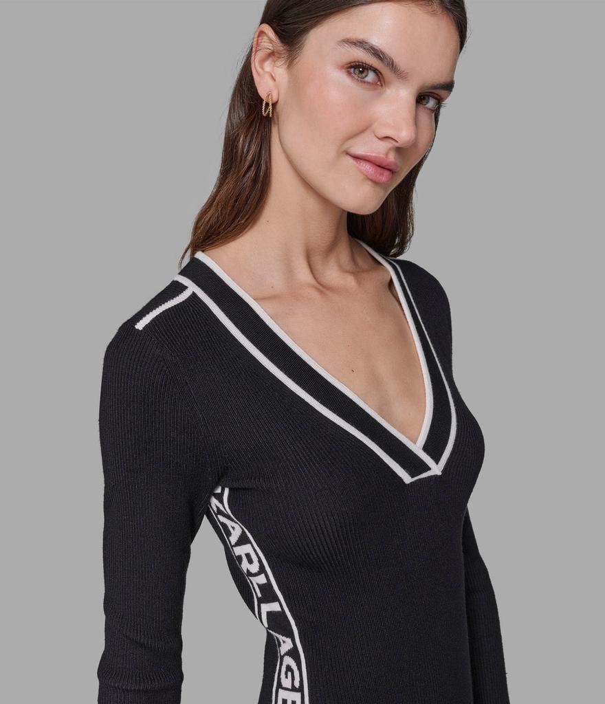 Womens' Karl Lagerfeld Paris LOGO TAPE SWEATER DRESS