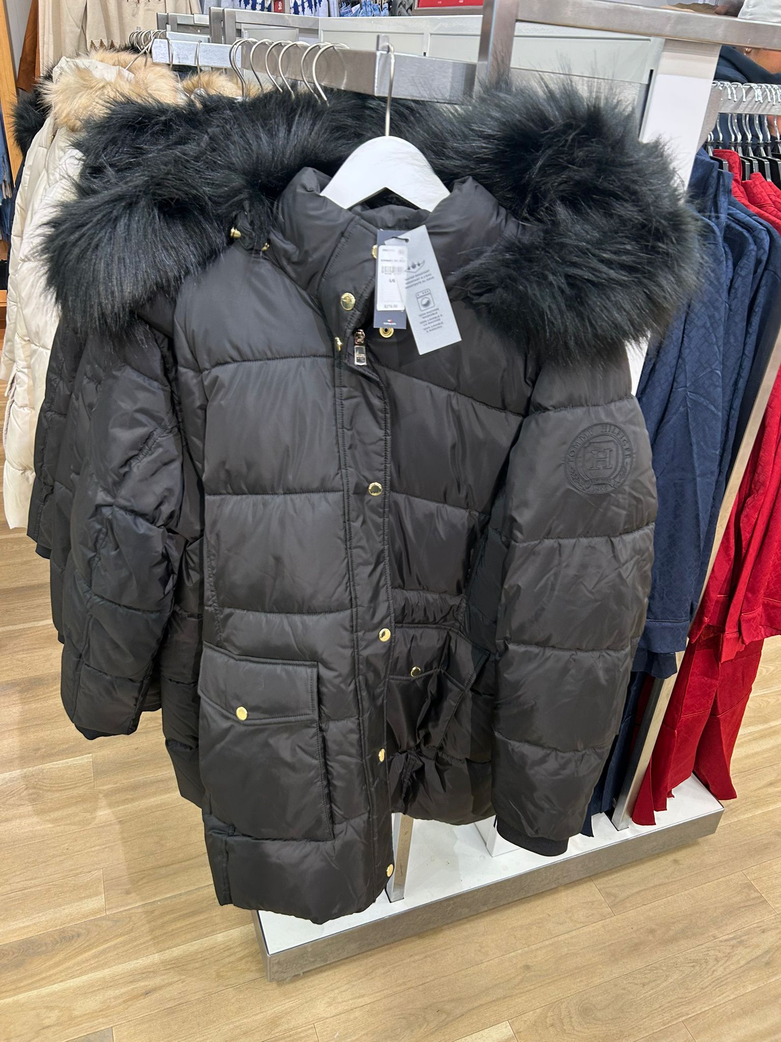 TOMMY WOMENS' Mini-Stripe Crewneck Sweater BLACK