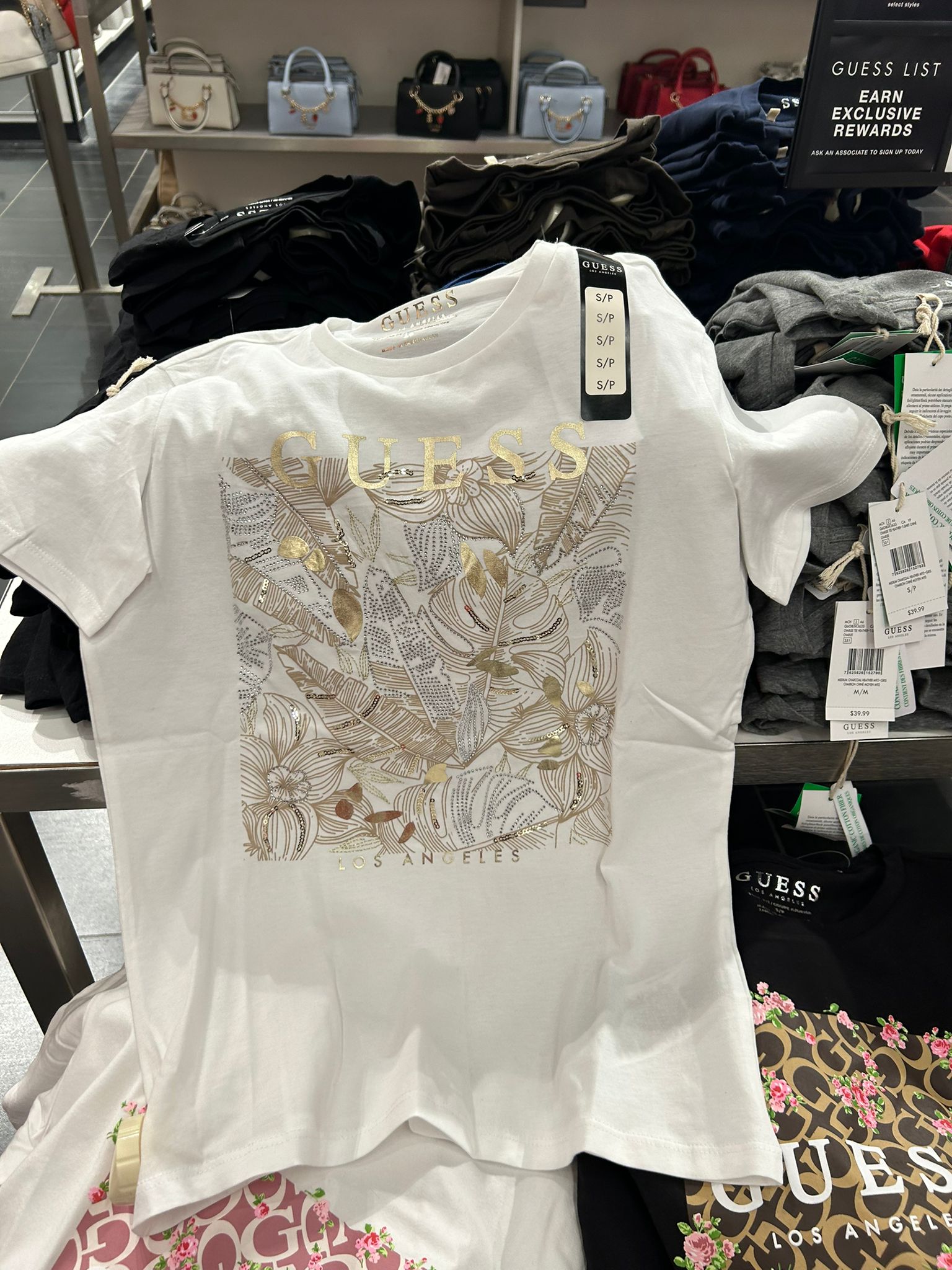 Guess Women's Front Logo T-shirt -White