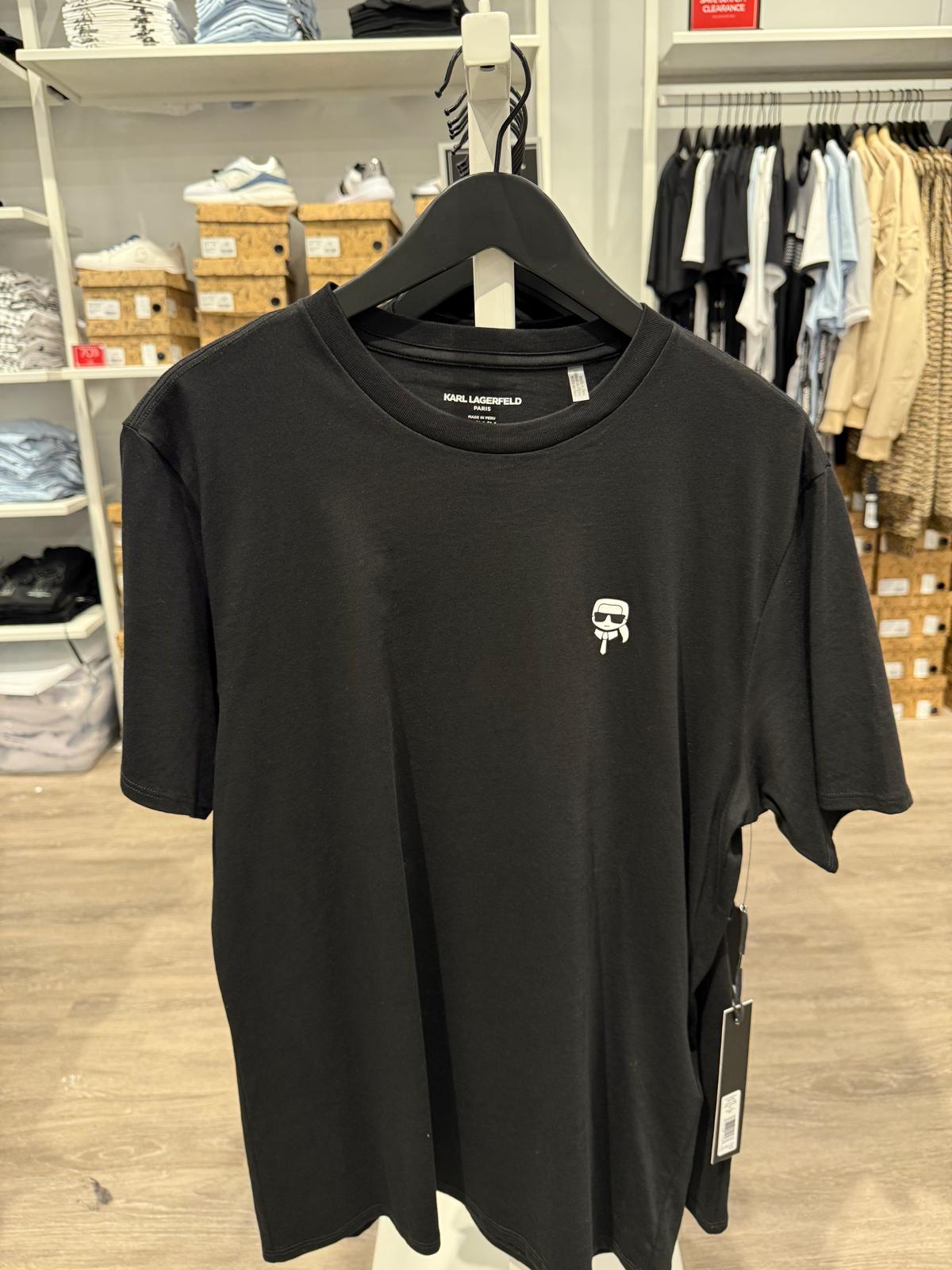 Men's KARL LAGERFELD PARIS RUBBERIZED LOGO CHARACTER TEE/ BLACK