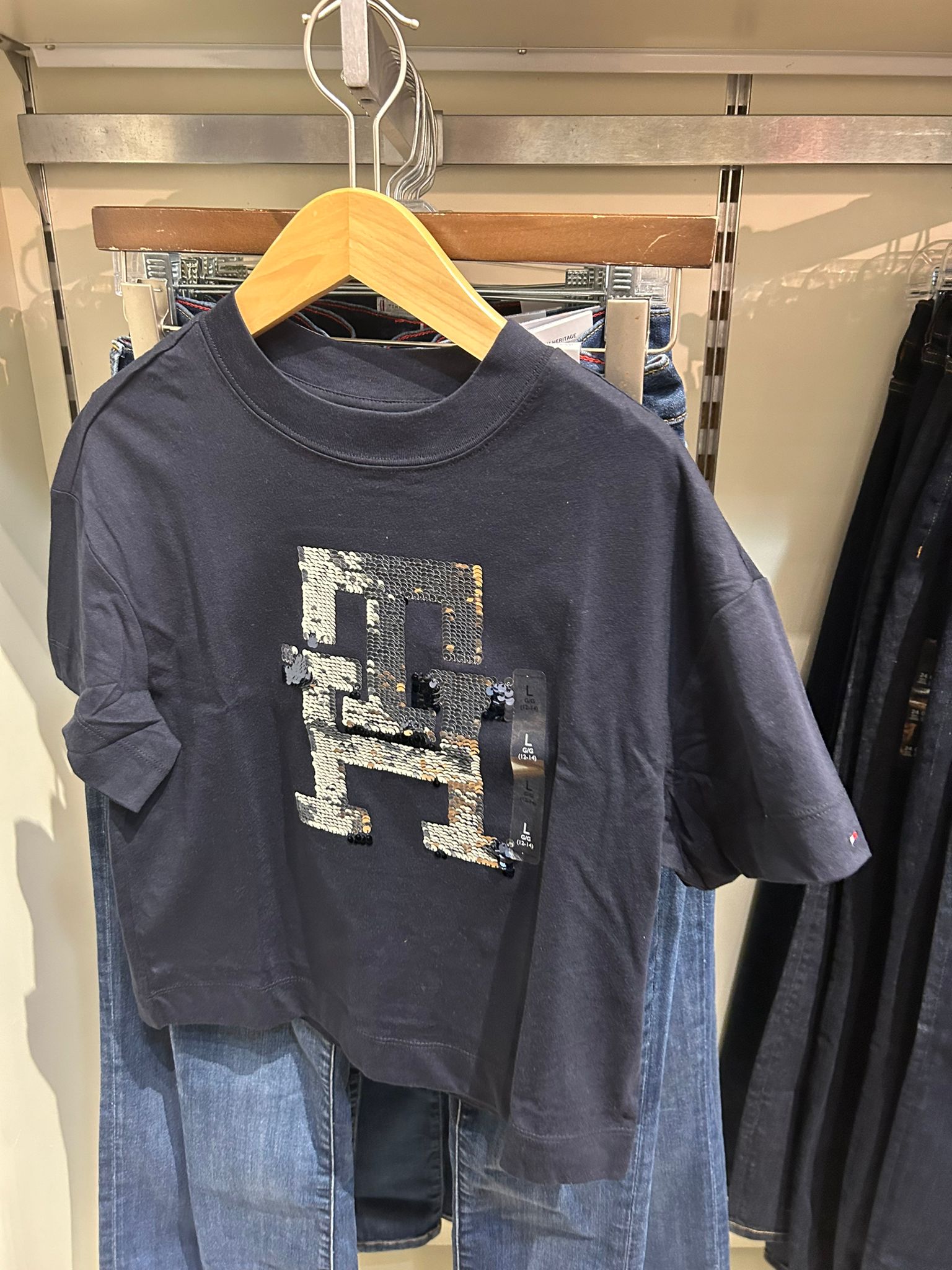 Girls' TH Logo Sequins T-Shirt