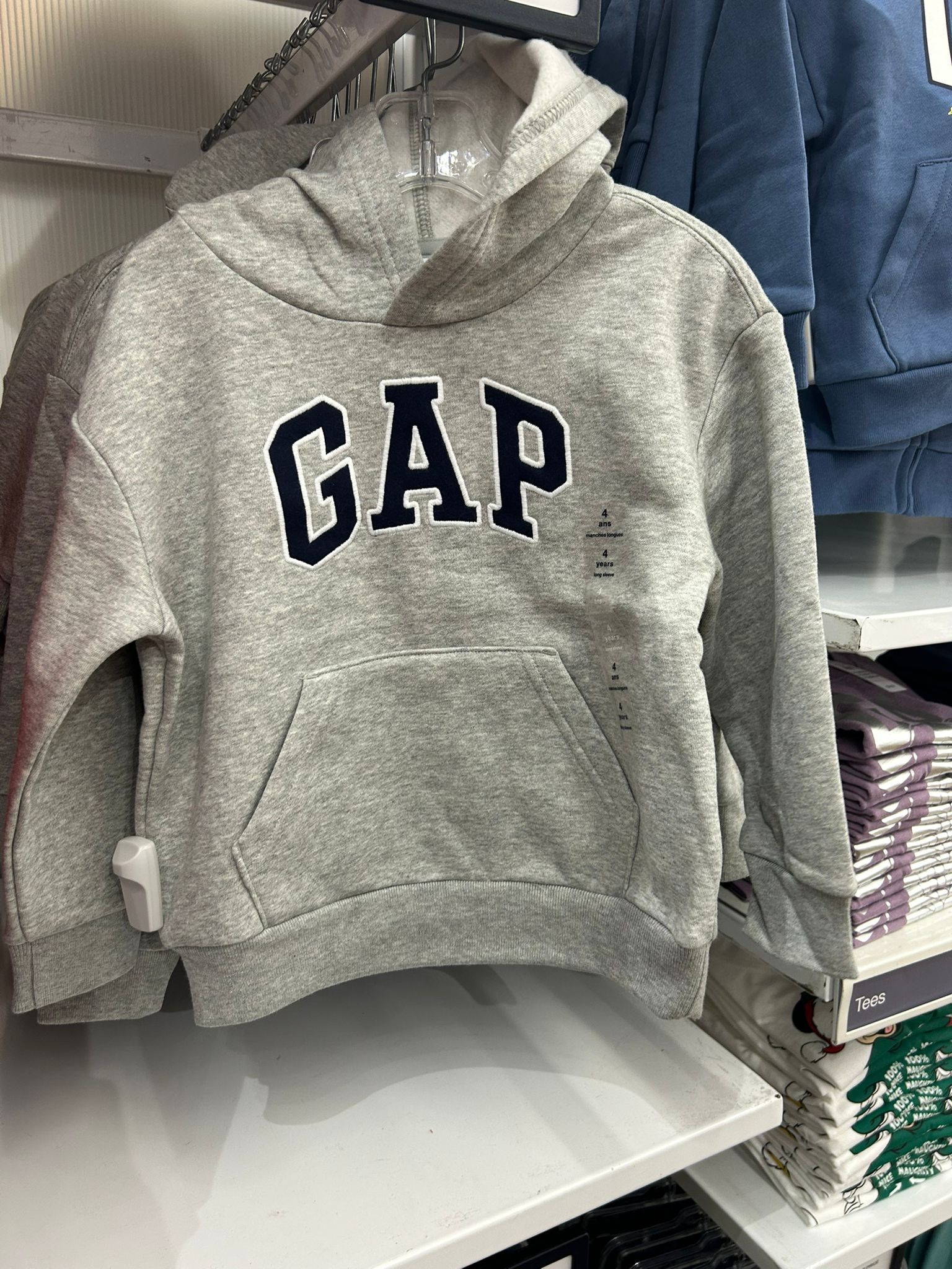 BabyBOY Gap Relaxed Logo Hoodie Gray And White Marl