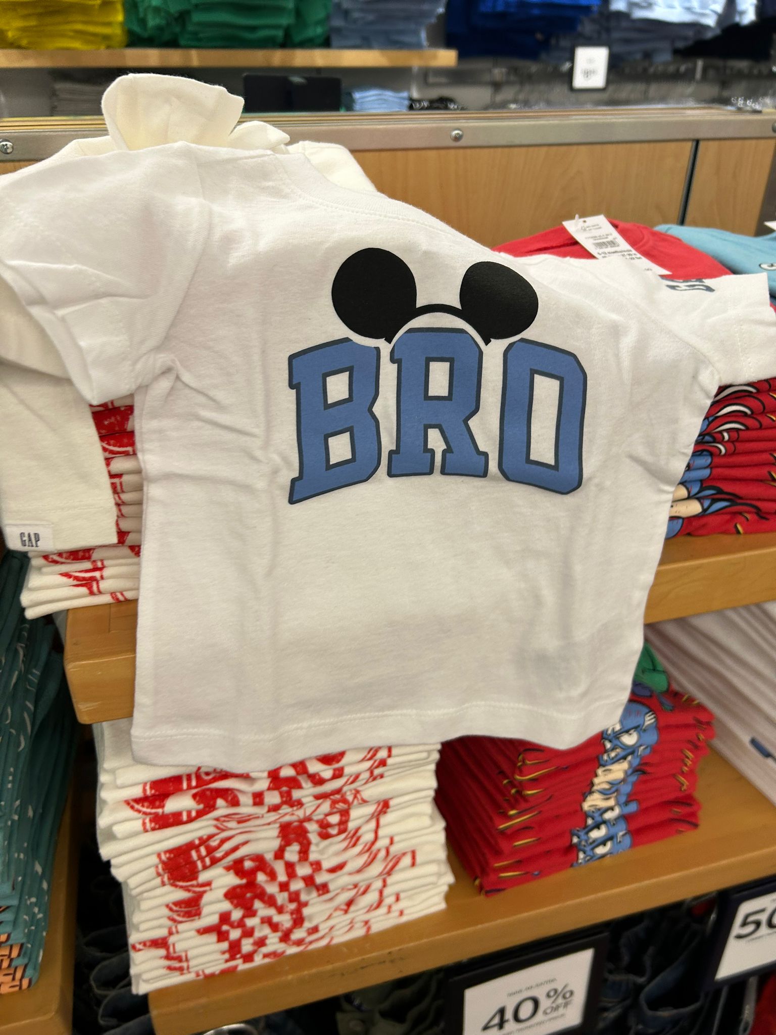 GapKids × Disney Big Bro Graphic T-Shirt-Disney Family White