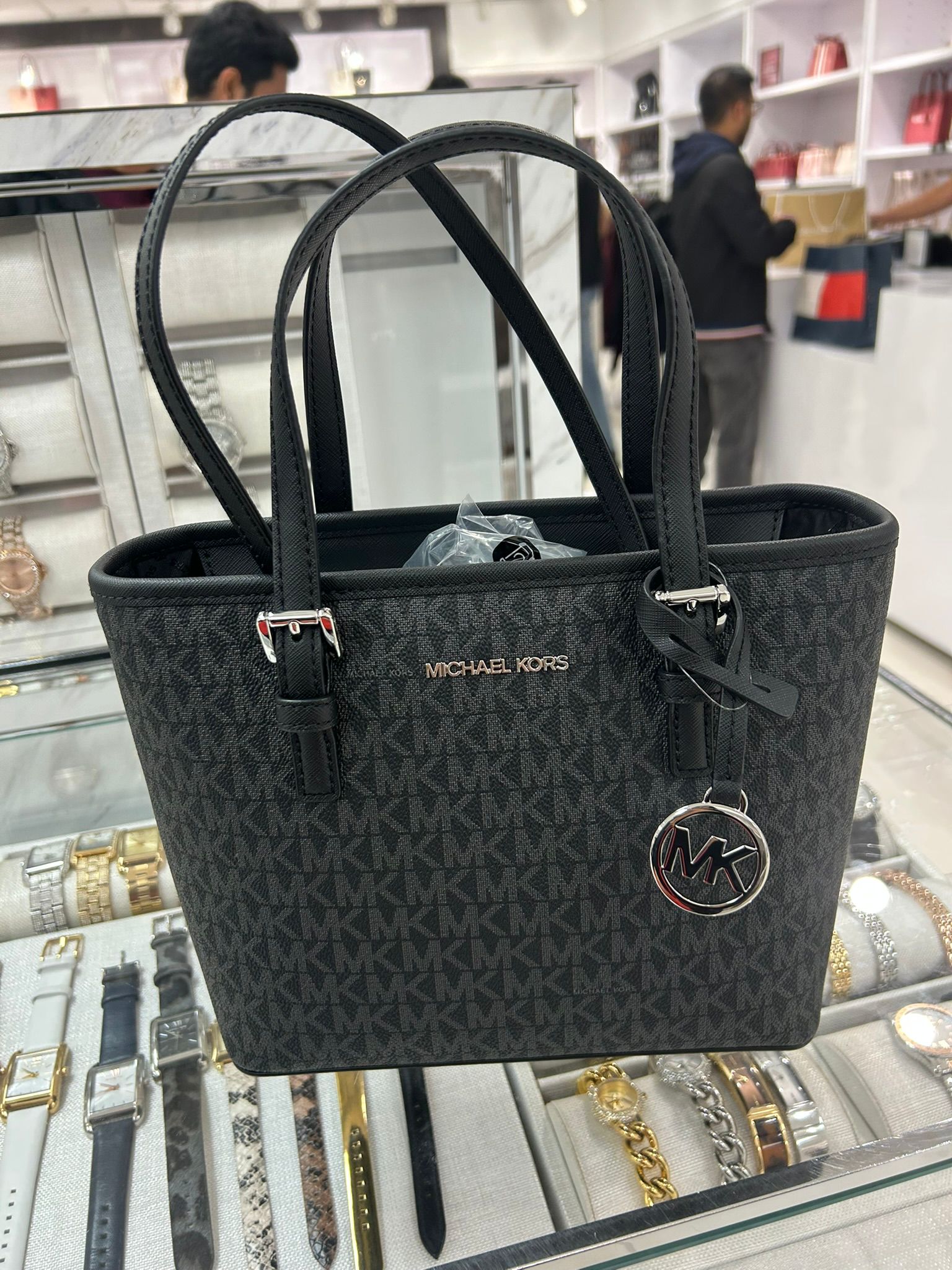 Women's Michael Kors Jet Set Travel Extra-Small Logo Top-Zip Tote Bag