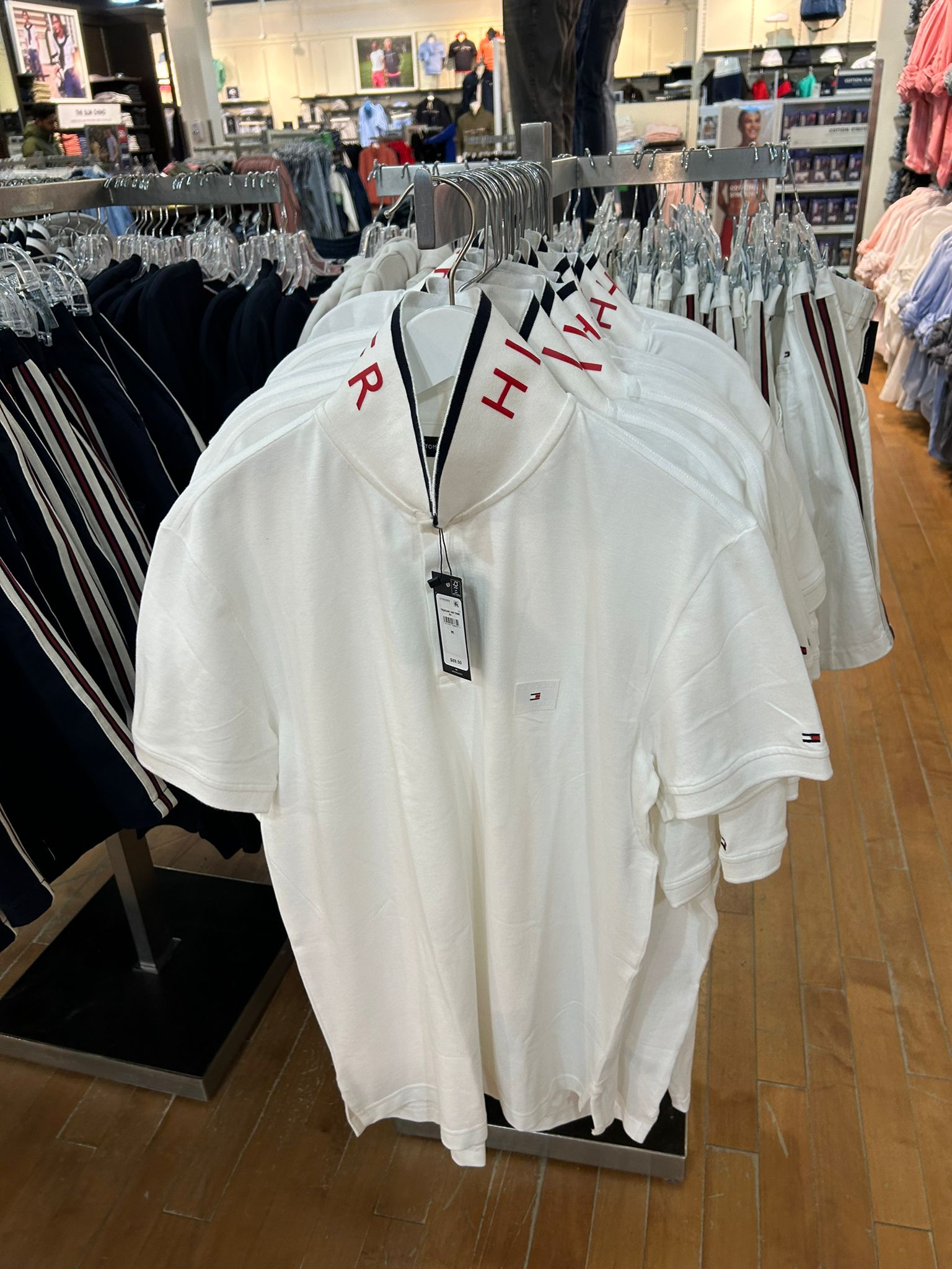 Tommy Mens' Under Collar Logo Regular Fit Polo