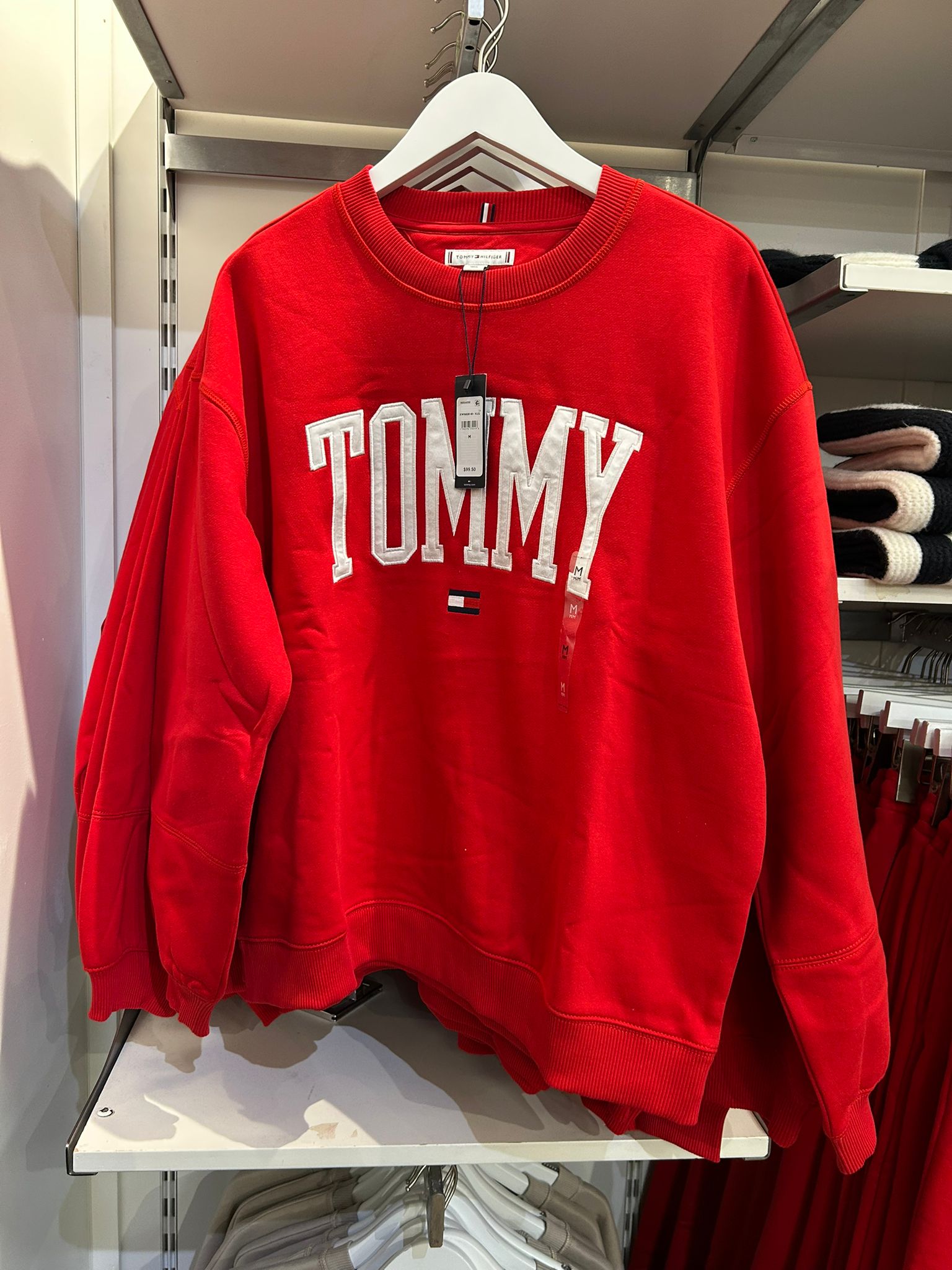 Tommy Womens' Varsity Tommy Logo Crewneck Sweatshirt/Primary Red