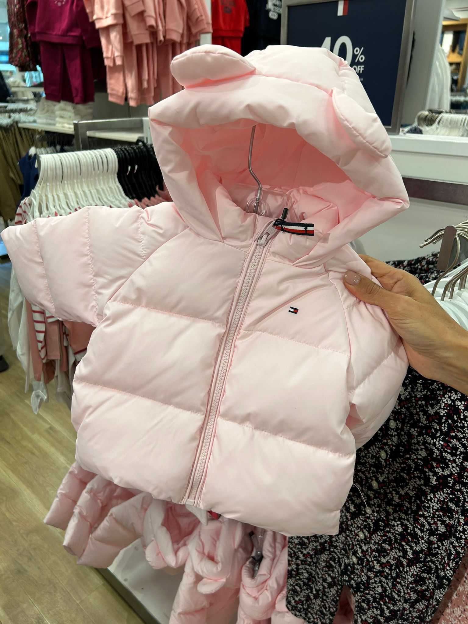Baby Girls' Tommy Hooded Bear Puffer Jacket