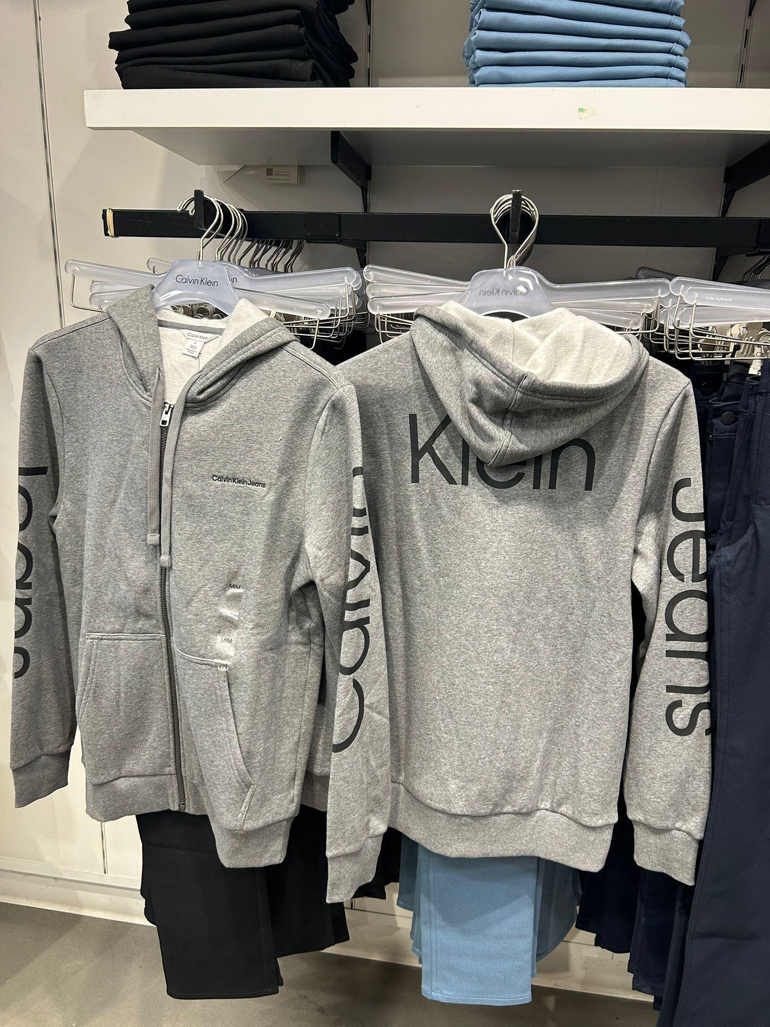 Calvin Klein Mens' Fleece Vertical Logo Classic Zip Hoodie