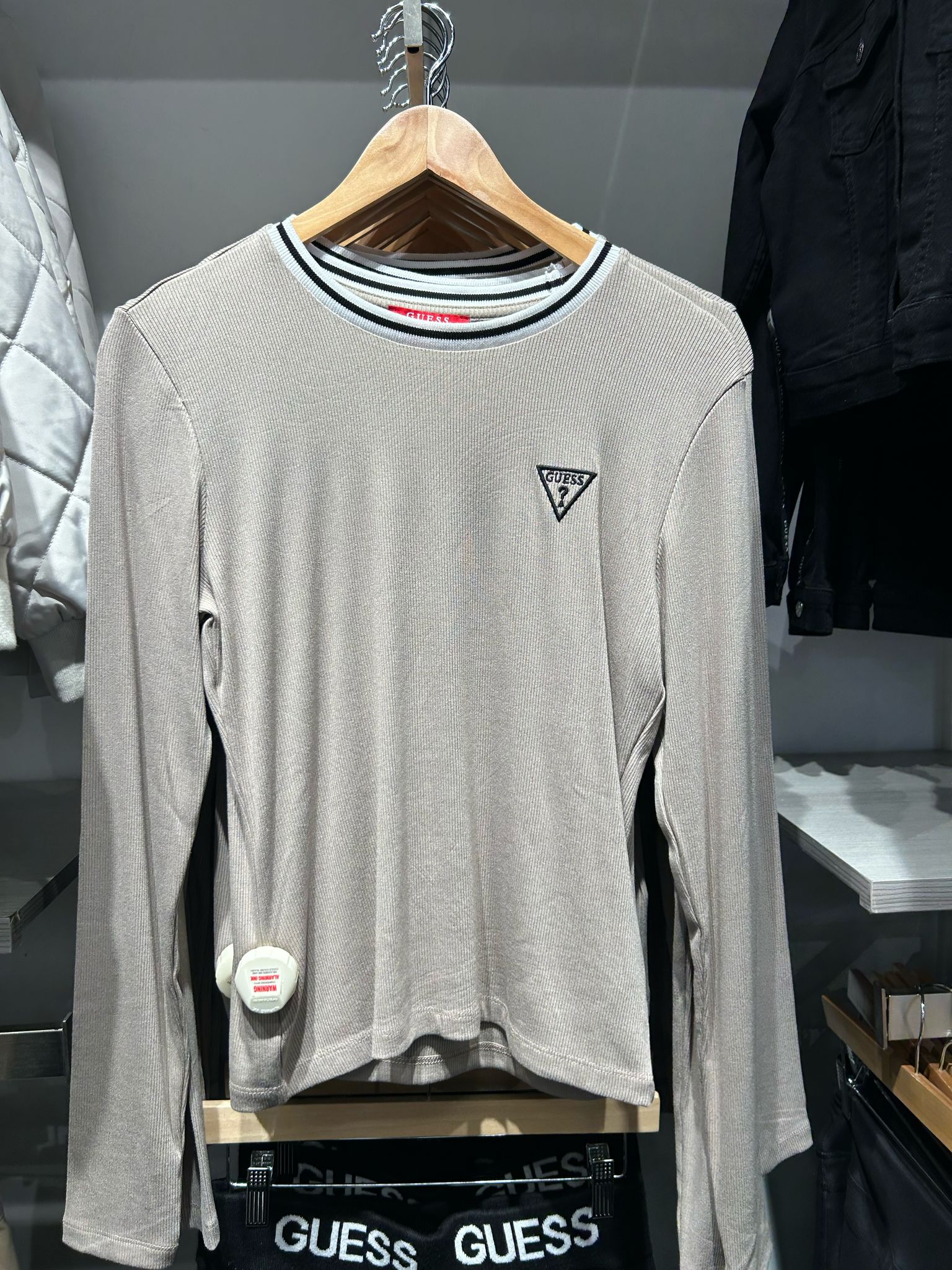 Women GUESS Teddy Crewneck Top/