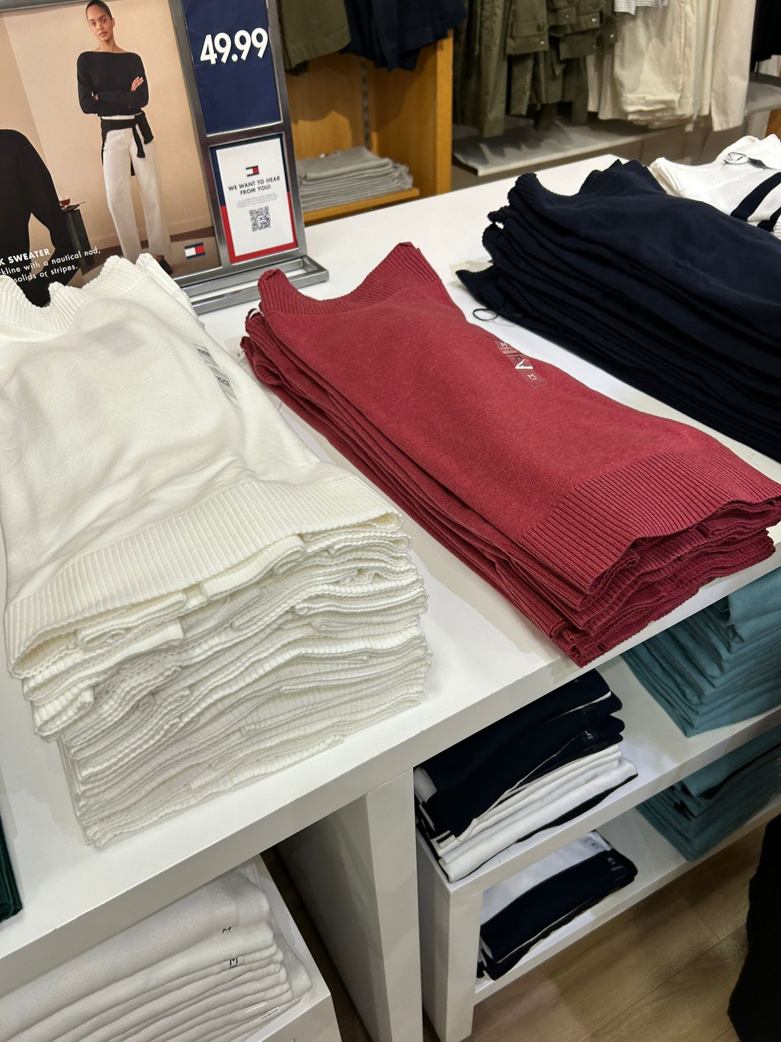 Tommy Womens' Boatneck Sweater/ Ecru