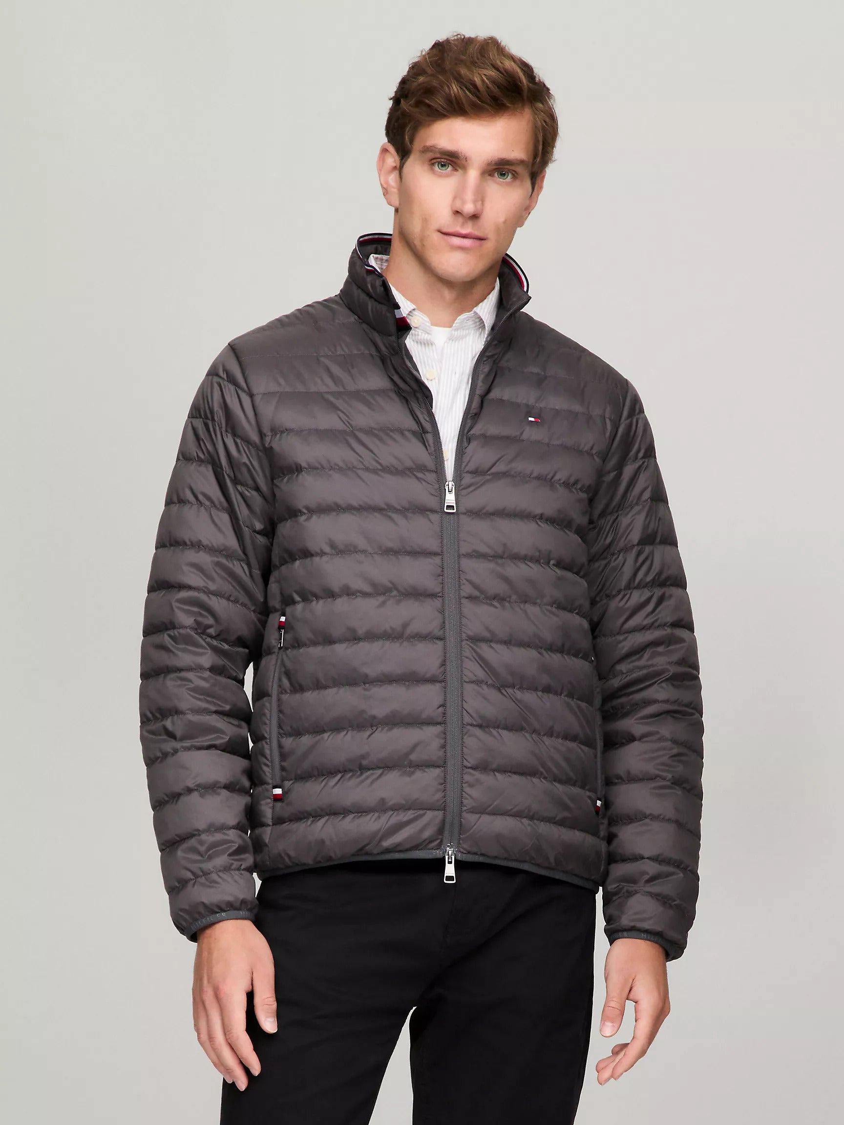 Mens' Tommy Hilfiger Lightweight Packable Jacket- Grey