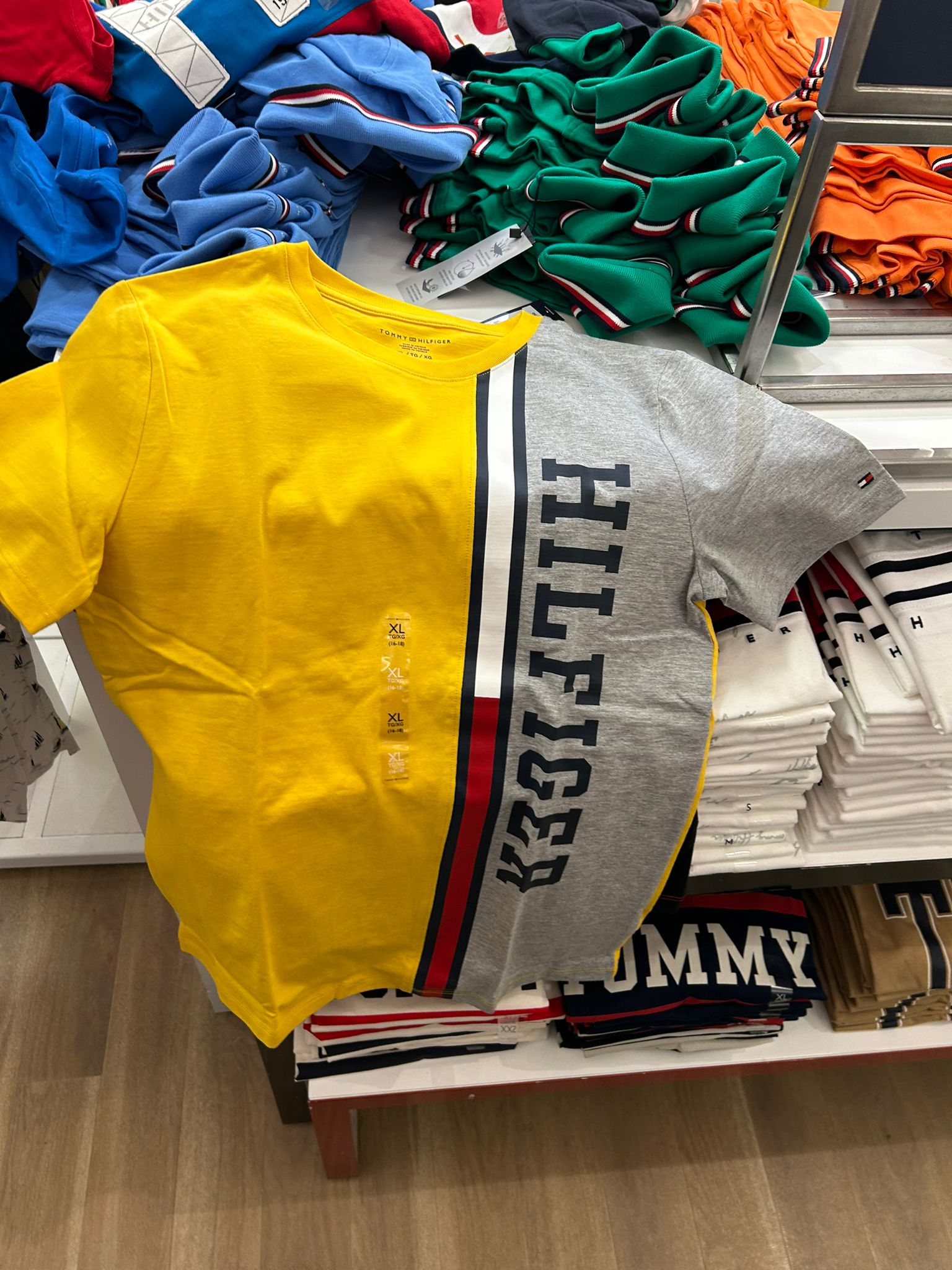 Kids' Vertical Colorblock Logo T-Shirt-Yellow