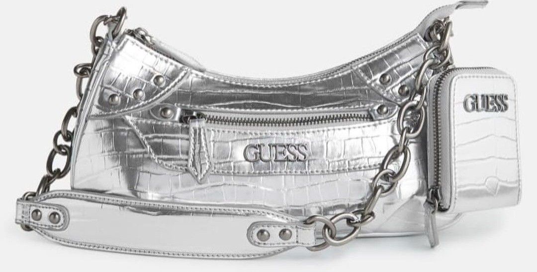 Guess Womens' Eva Shoulder Bag - Sliver