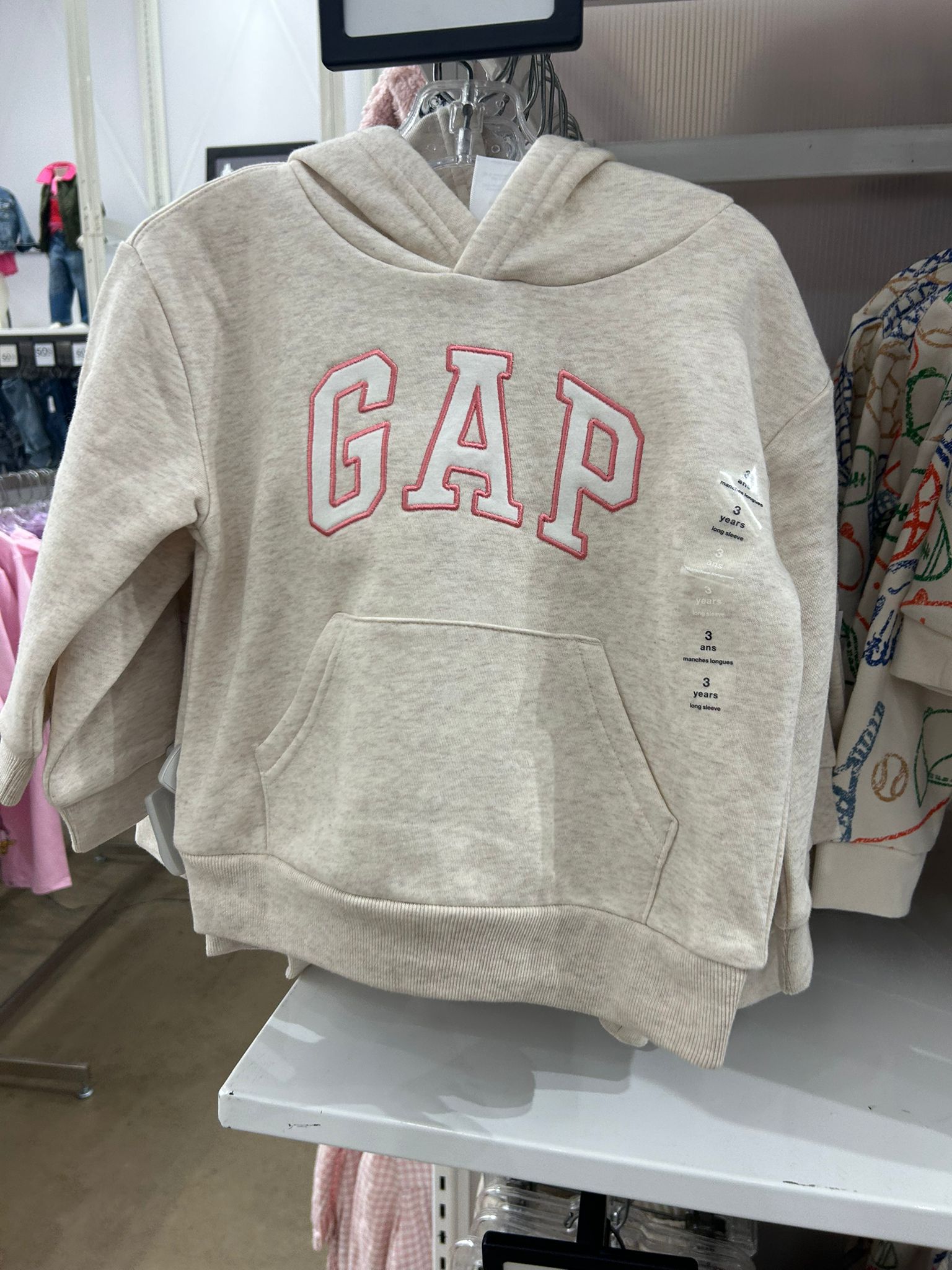 Gap BabyGirl Logo Hoodie Heather Grey