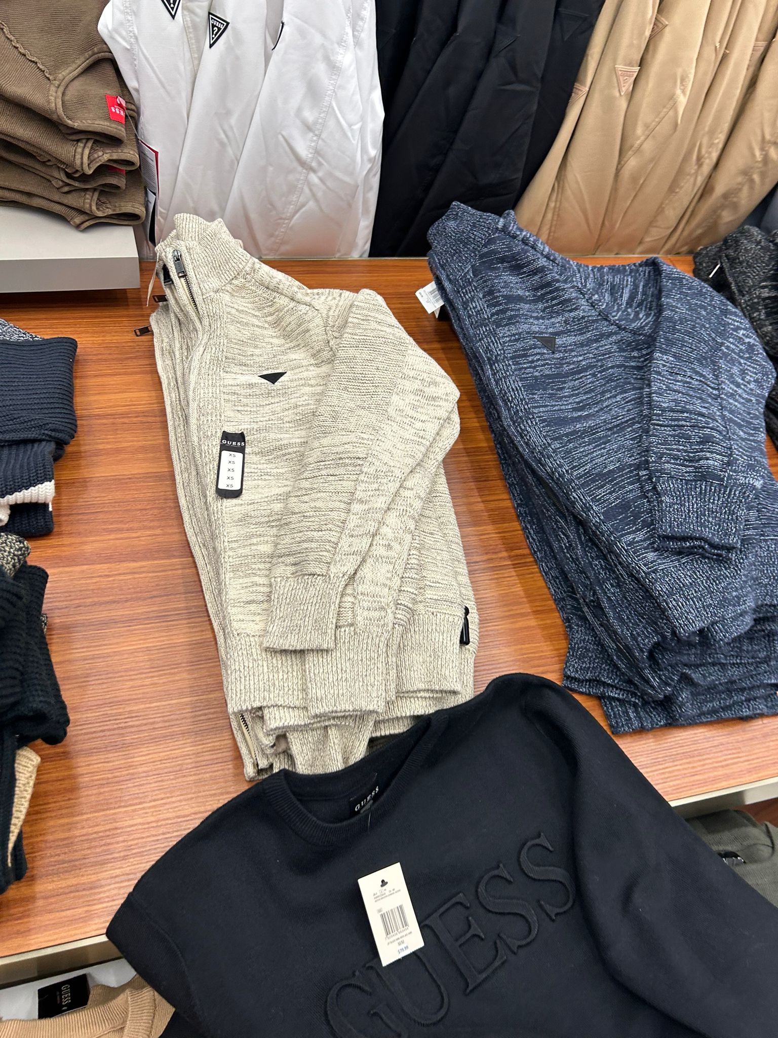Guess MENS' Chaplain Marled Sweater Beige