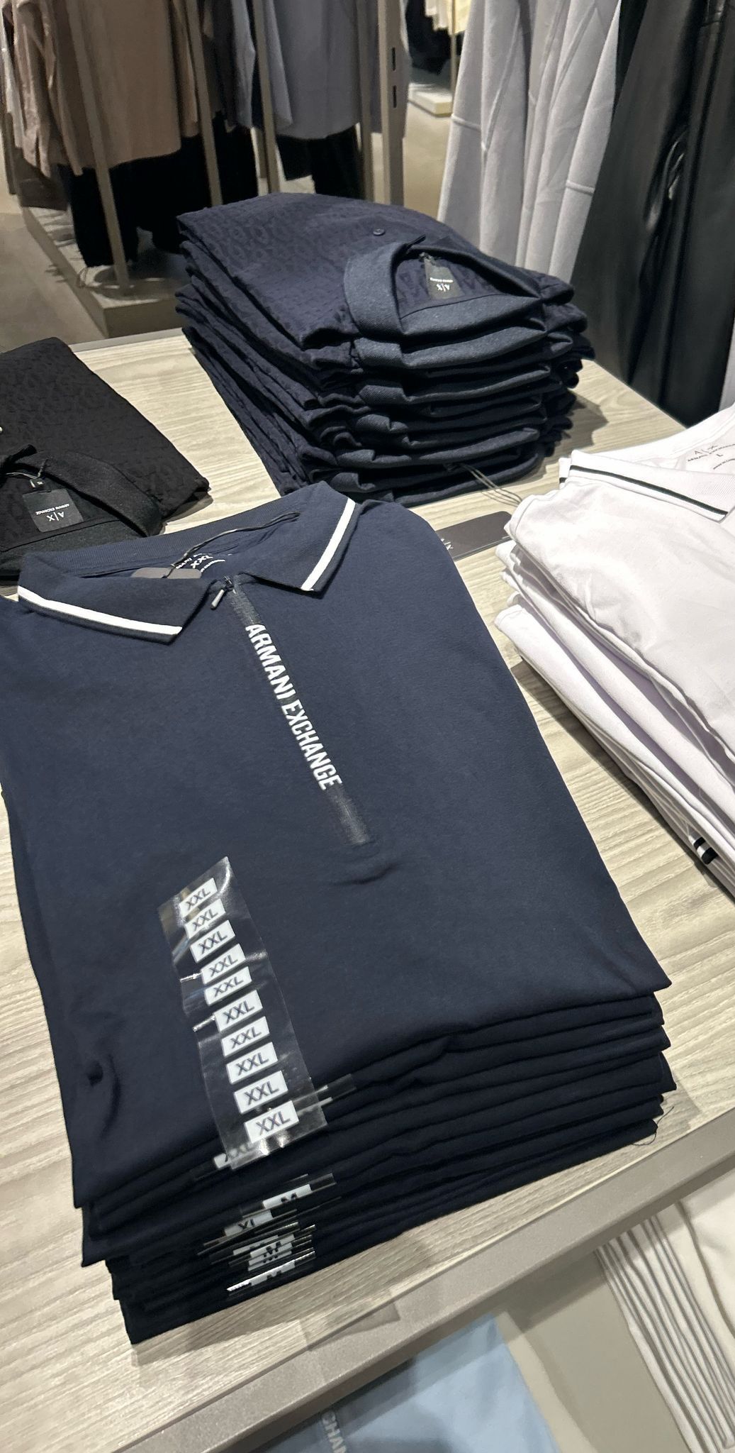 Armani Exchange Mens' Polo with contrasting logo in cotton spandex