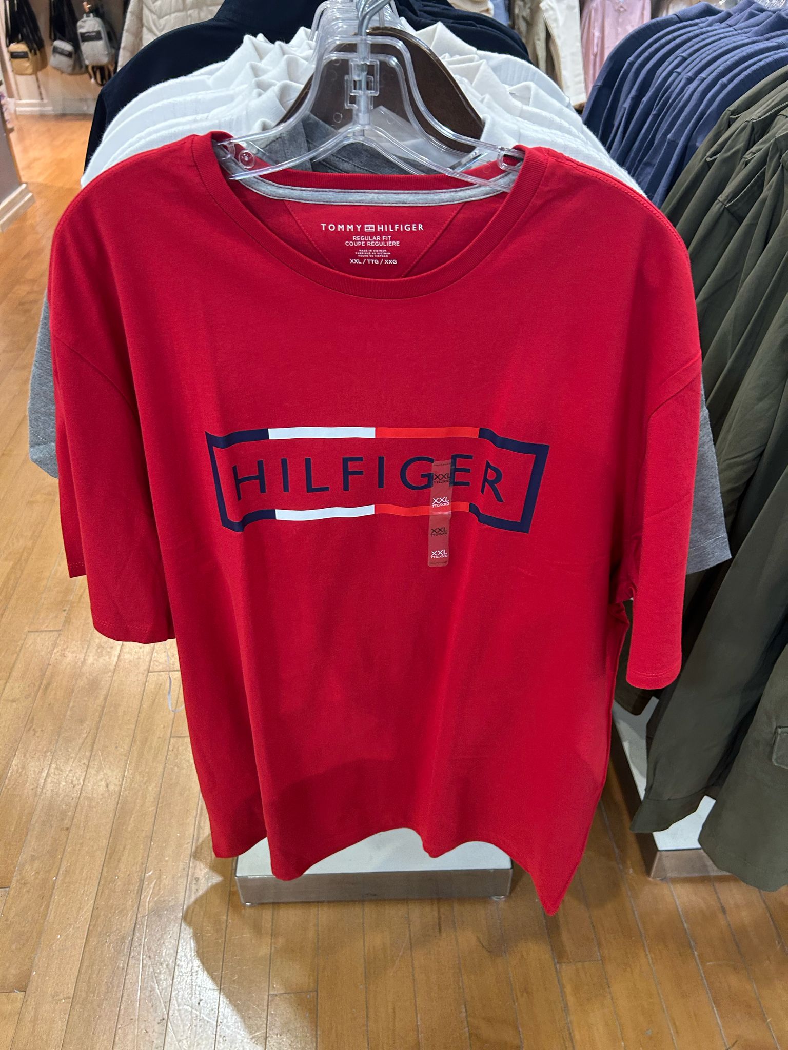 TOMMY MEN Signature Box Logo T-Shirt / RED