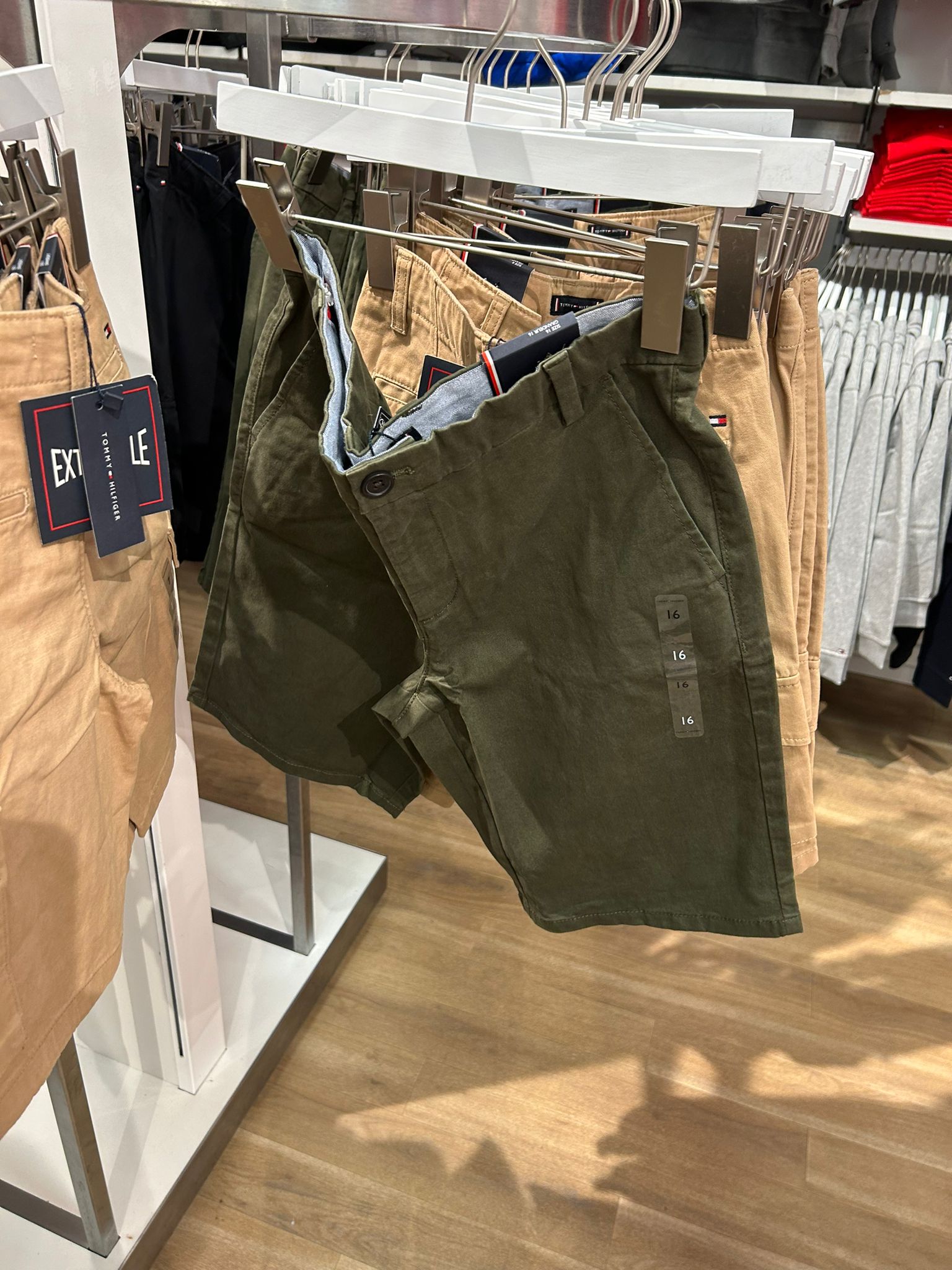 Tommy Hilfiger Shorts Boys Olive Green Stretch Preppy Classic