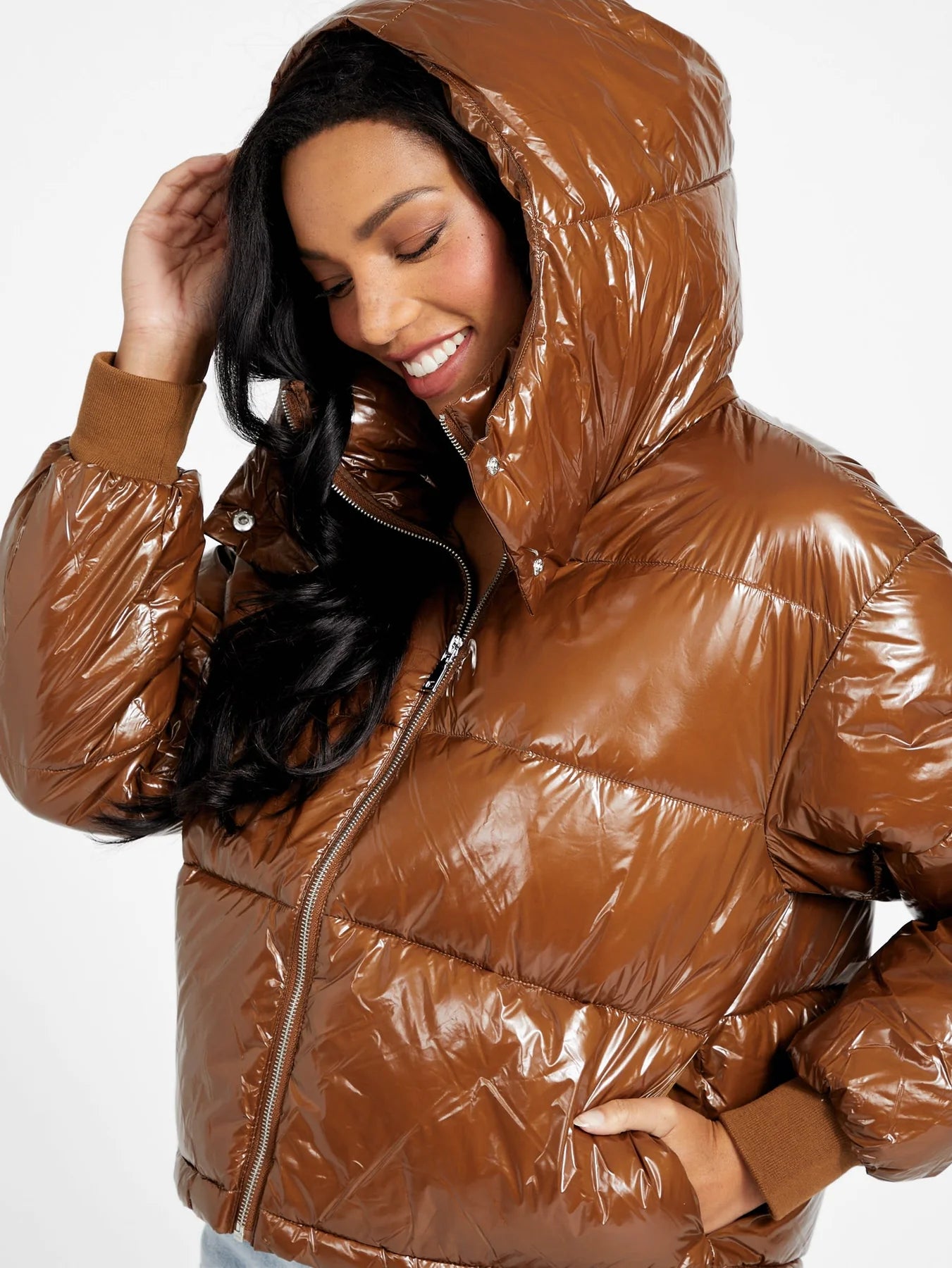 Womens' Guess malina nylon puffer jacket