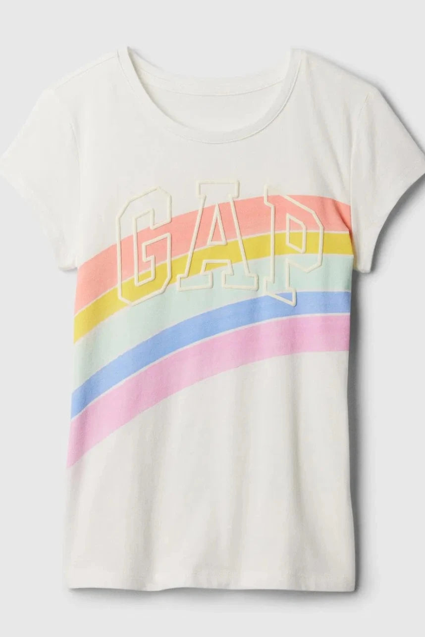 Gap Girl's Short-Sleeved Graphic T-Shirt - Sp Rainbow Logo