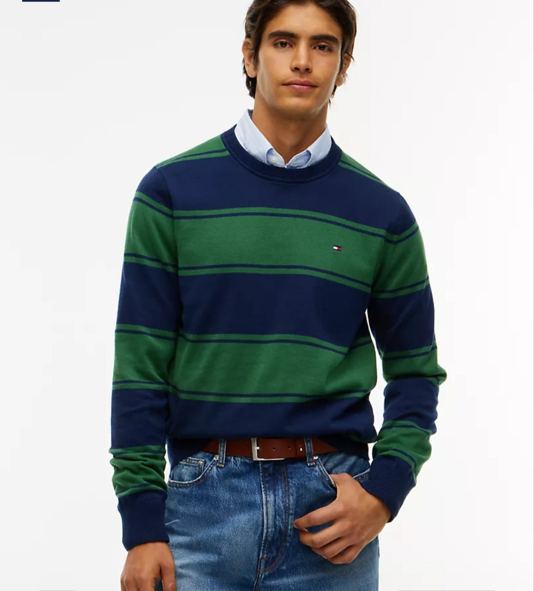 Tommy Classic Crewneck Men Sweater-Deep Evergreen