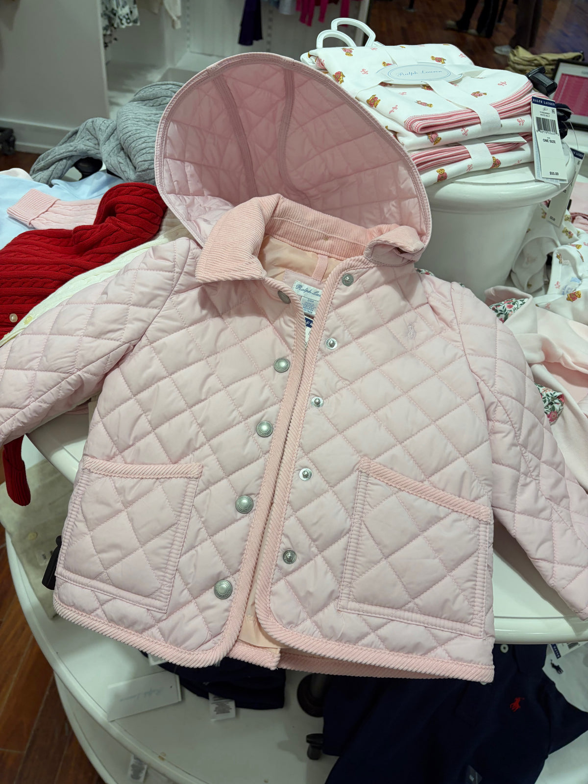 Ralph Lauren Quilted Barn Girl Jacket - Hint of Pink