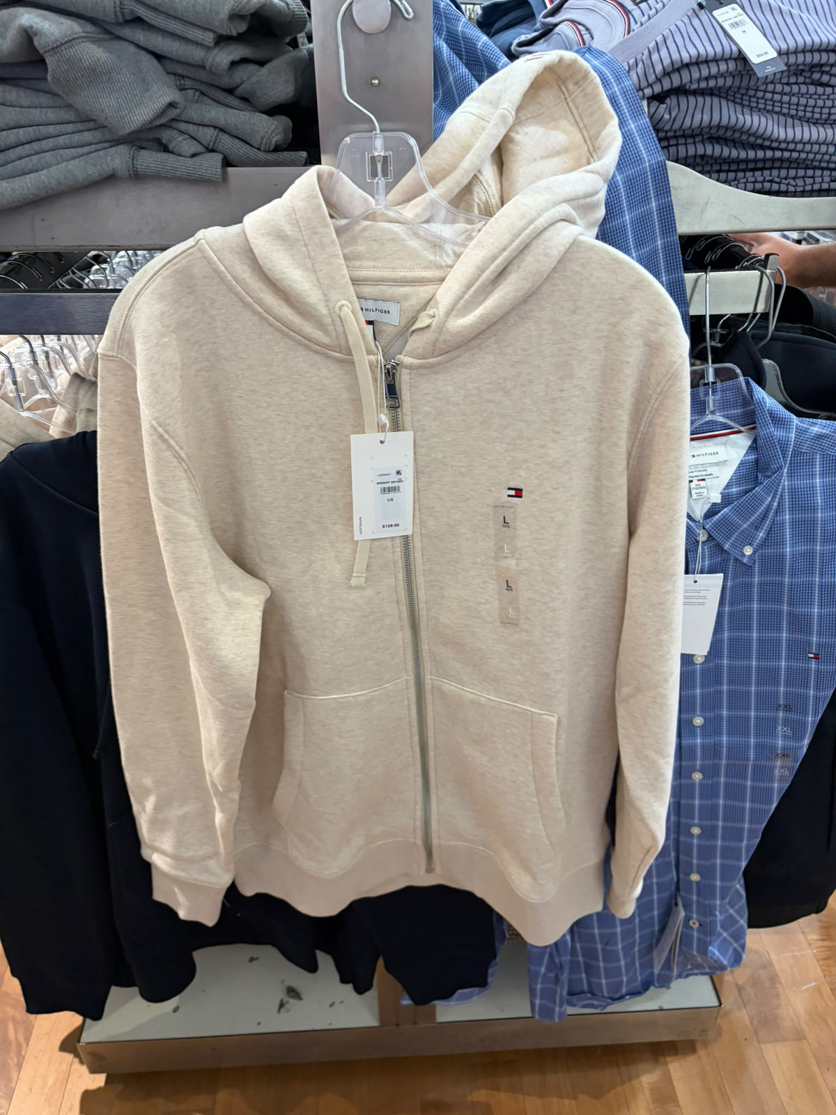 Tommy Essential Zip Men Hoodie - Sugarcane Heather