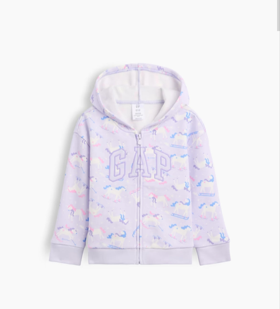 Gap babyGap Relaxed Colorblock Logo Hoodie - Purple Unicorns
