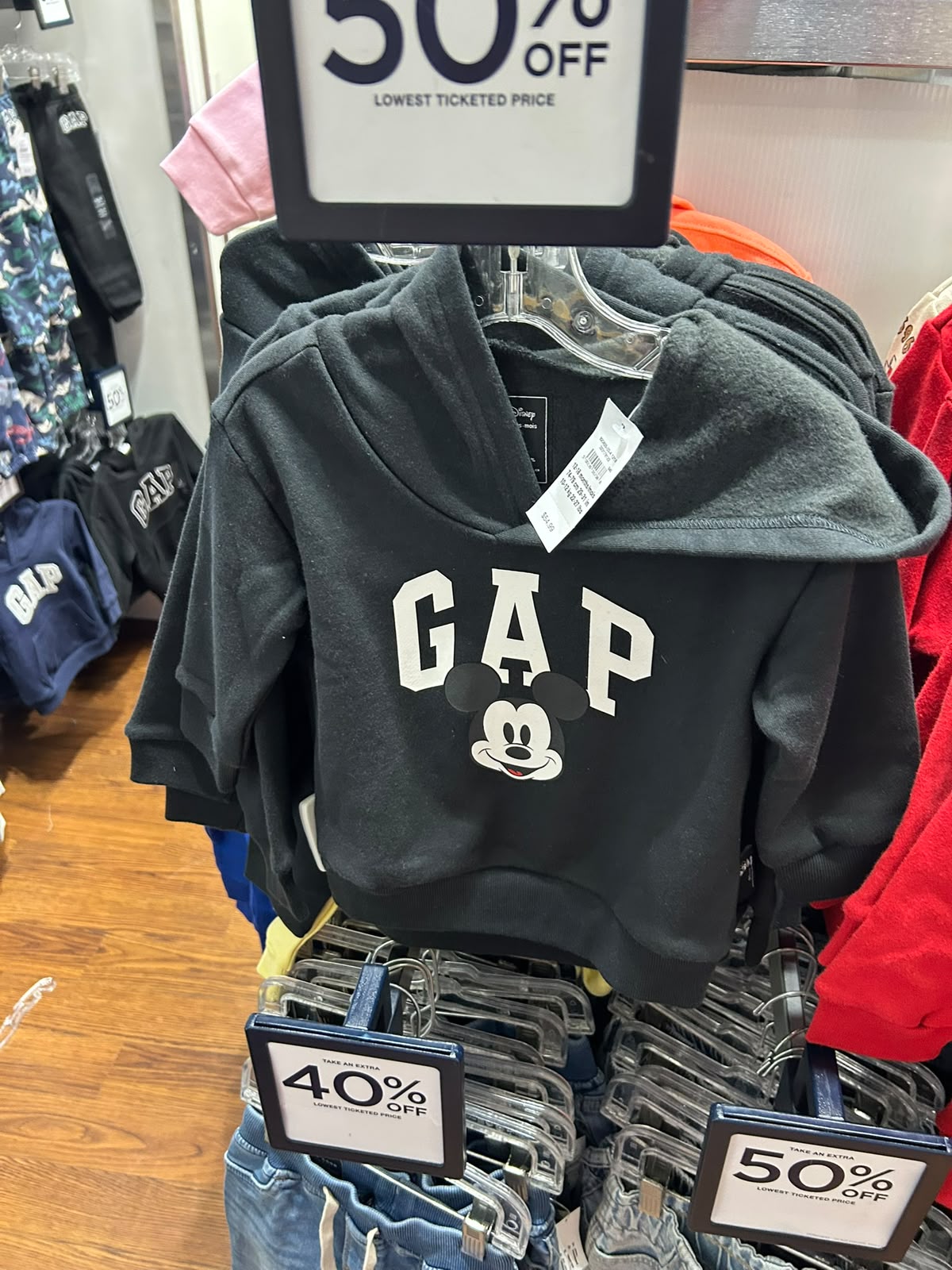 Gap babyGap Relaxed Print Logo Boy Hoodie -Family Black Moonless Night
